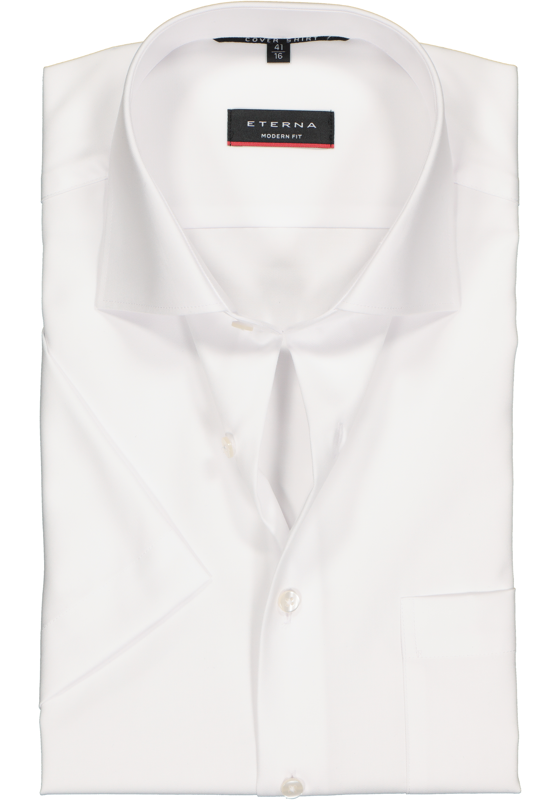 ETERNA modern fit overhemd, niet doorschijnend twill met korte mouw, wit ETERNA modern fit overhemd, niet doorschijnend twill met korte mouw, wit