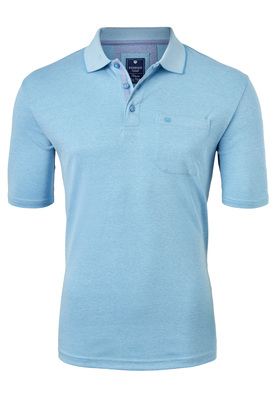 1-4061933089094_redmond_polo_HR Redmond regular fit poloshirt, lichtblauw melange