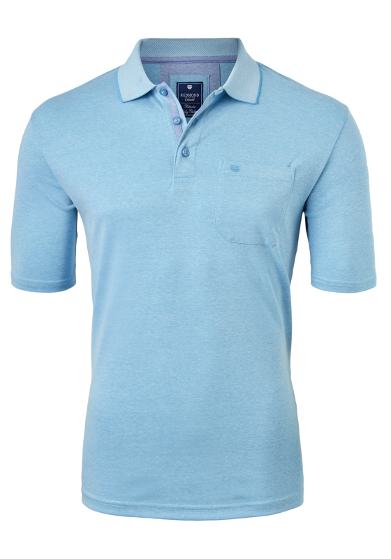 Redmond regular fit poloshirt, lichtblauw melange Redmond regular fit poloshirt, lichtblauw melange