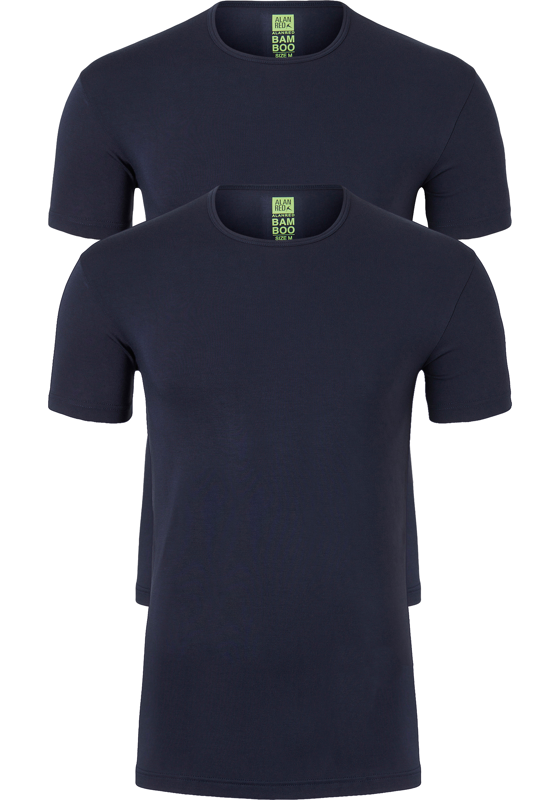 ALAN RED T-shirts Bilbao bamboo (2-pack), O-hals stretch, blauw ALAN RED T-shirts Bilbao bamboo (2-pack), O-hals stretch, blauw