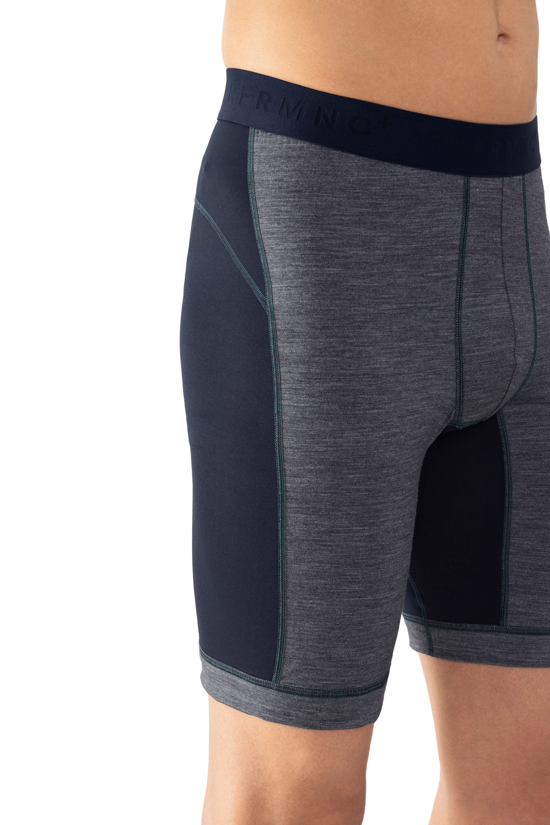 Mey heren cyclist Prfrmnc+, thermo longshort jeansblauw
