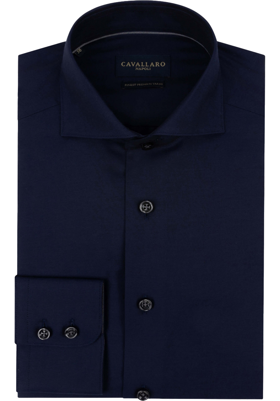 1-8719939953524_Cavallaro-overhemd_110235011-699000_HR Cavallaro Napoli Angelo slim fit overhemd, twill, donkerblauw