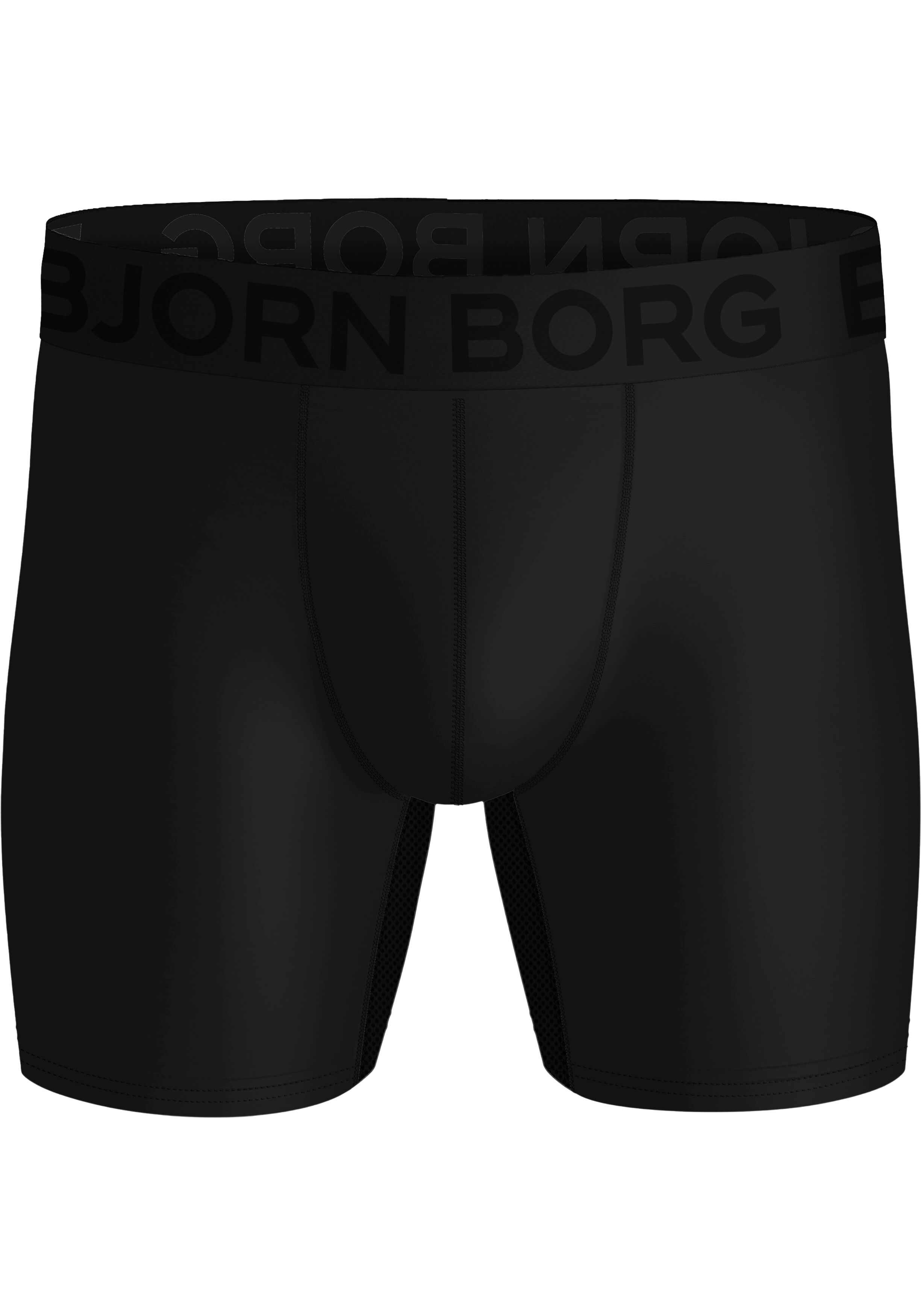 Bjorn Borg Sports Lightweight Boxers, microfiber heren boxers lange pijpen (2-pack), zwart, zwart