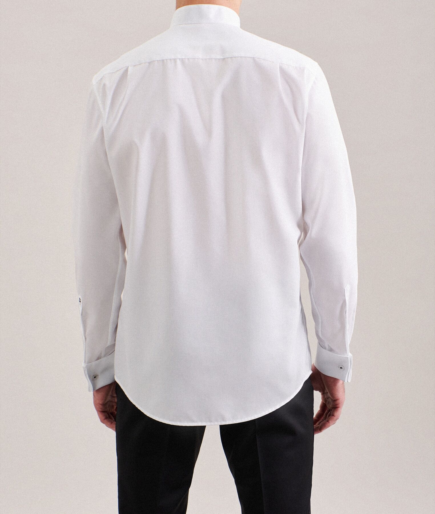 Seidensticker regular fit overhemd, smoking overhemd dubbele manchet, popeline, wit