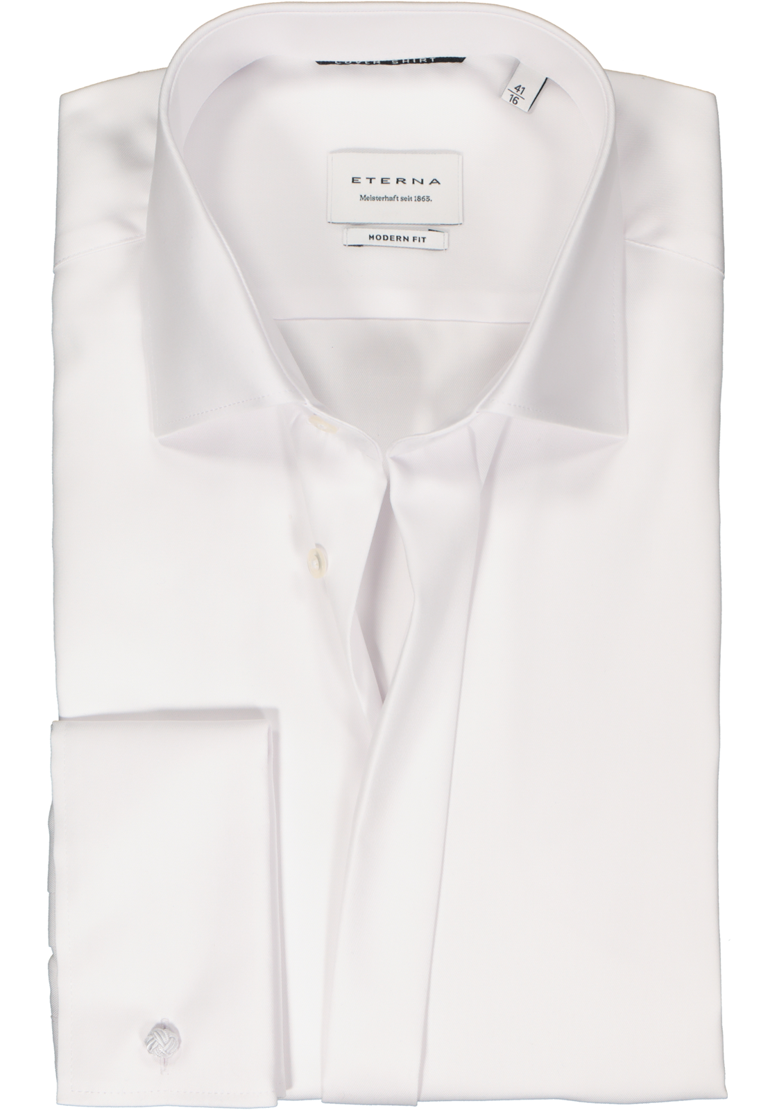 1-4062403198407_eterna-overhemd_HR ETERNA modern fit overhemd mouwlengte 7, twill met dubbele manchet, wit