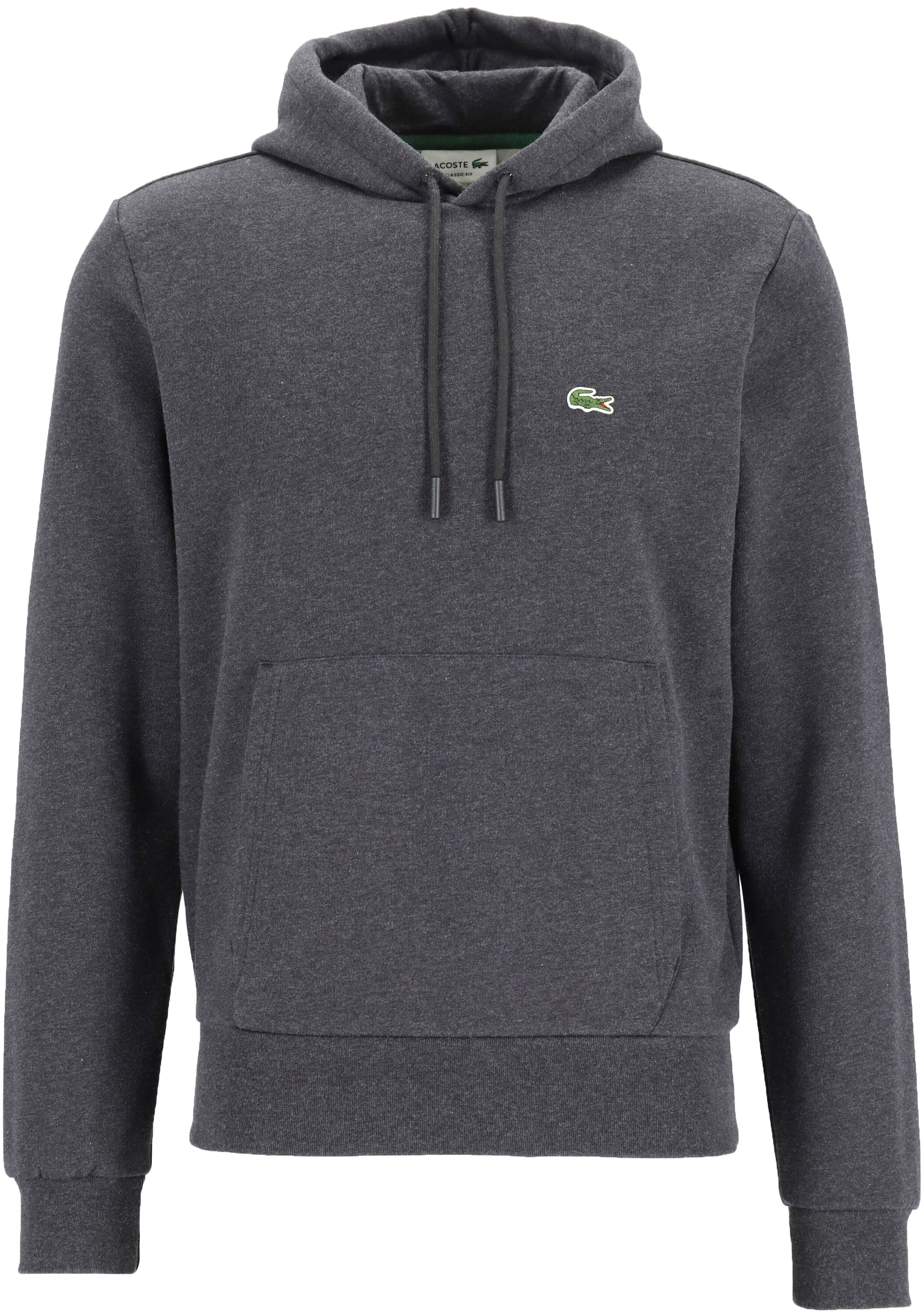 Lacoste heren hoodie sweatshirt, antraciet grijs