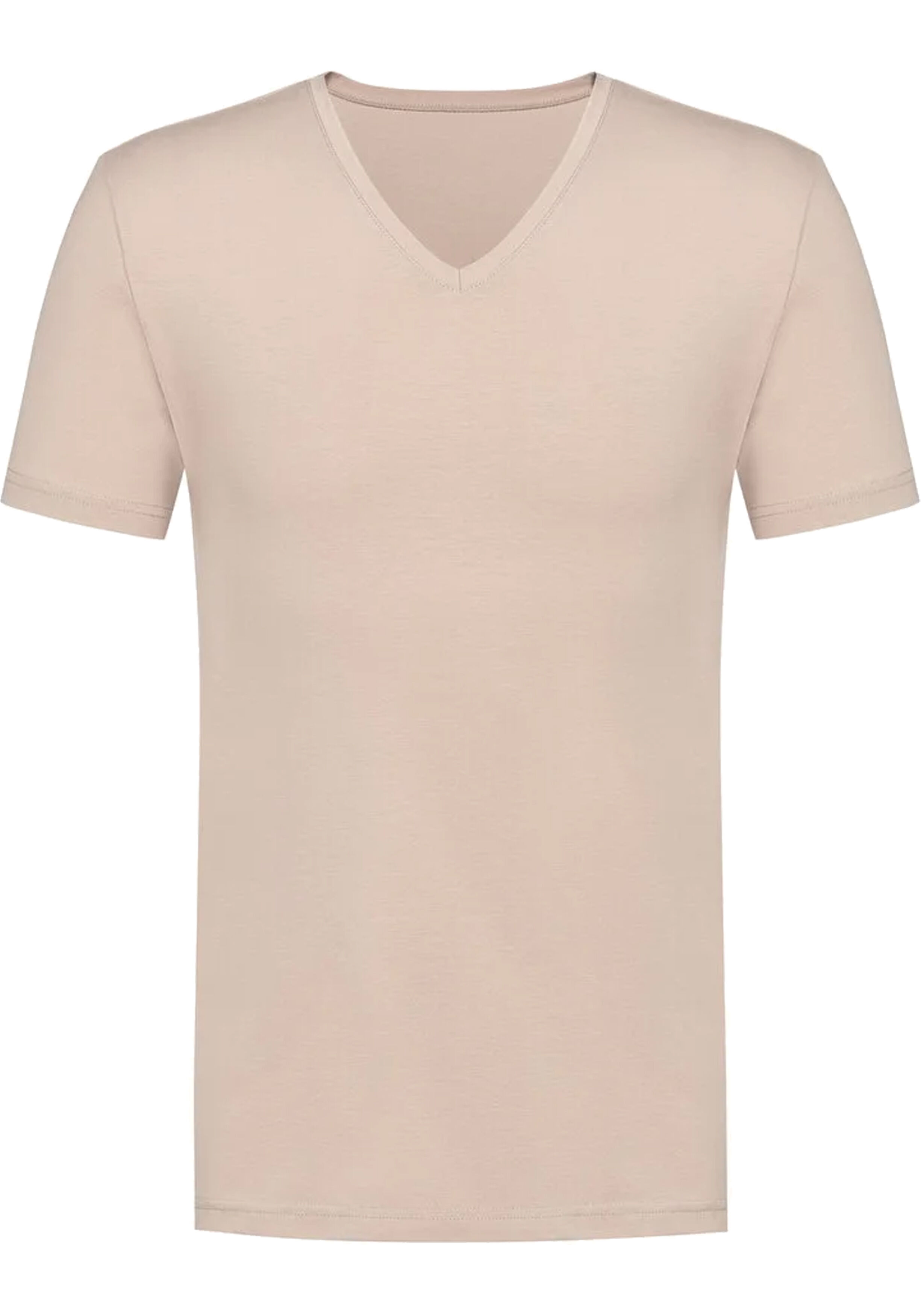 Mey heren T-shirt Comfort Cotton, T-shirt korte mouw met V-hals, beige