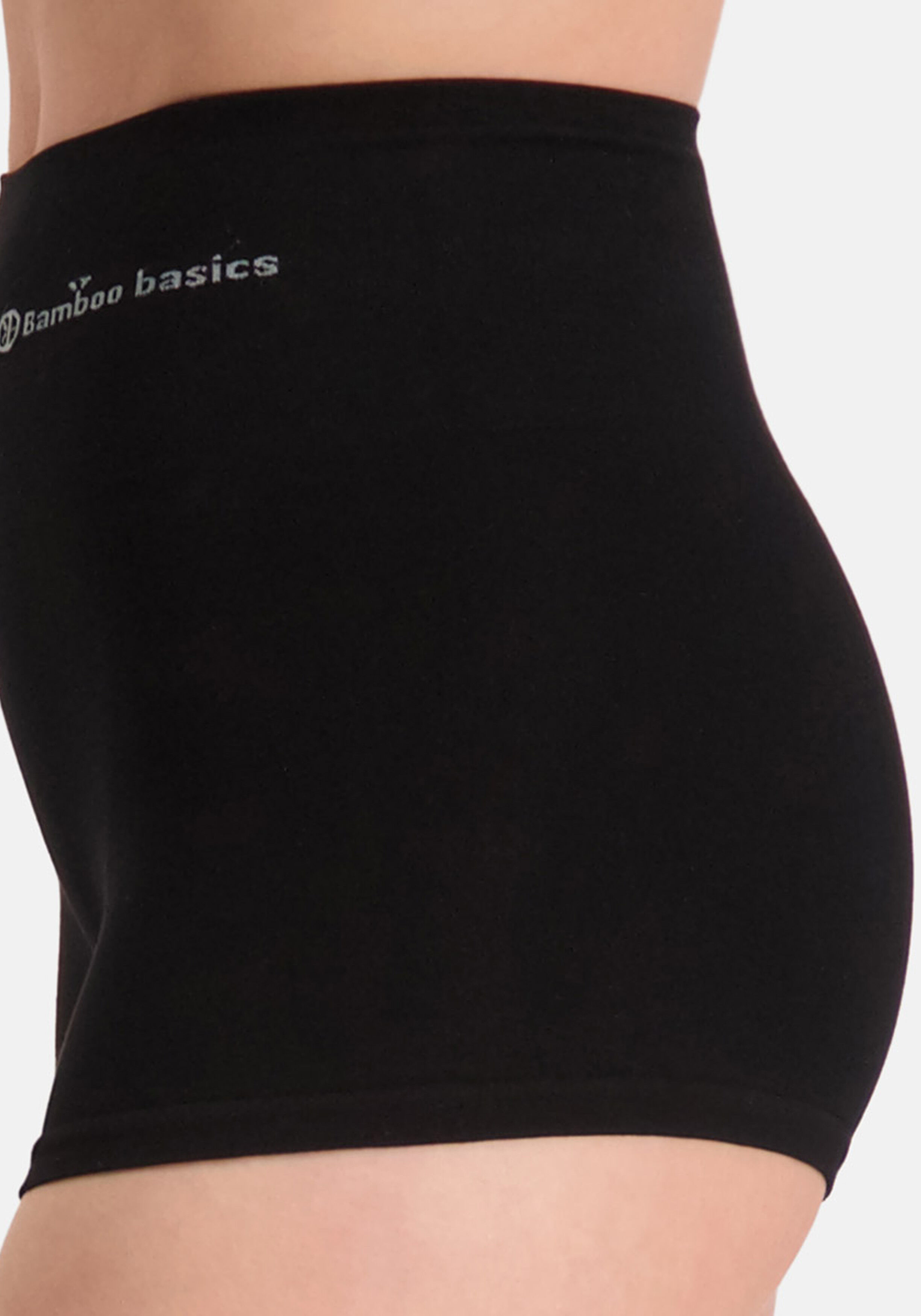 Bamboo Basics Stella seamless light control boxershort (2-pack), dames lichte shapewear boxershort naadloos, zwart