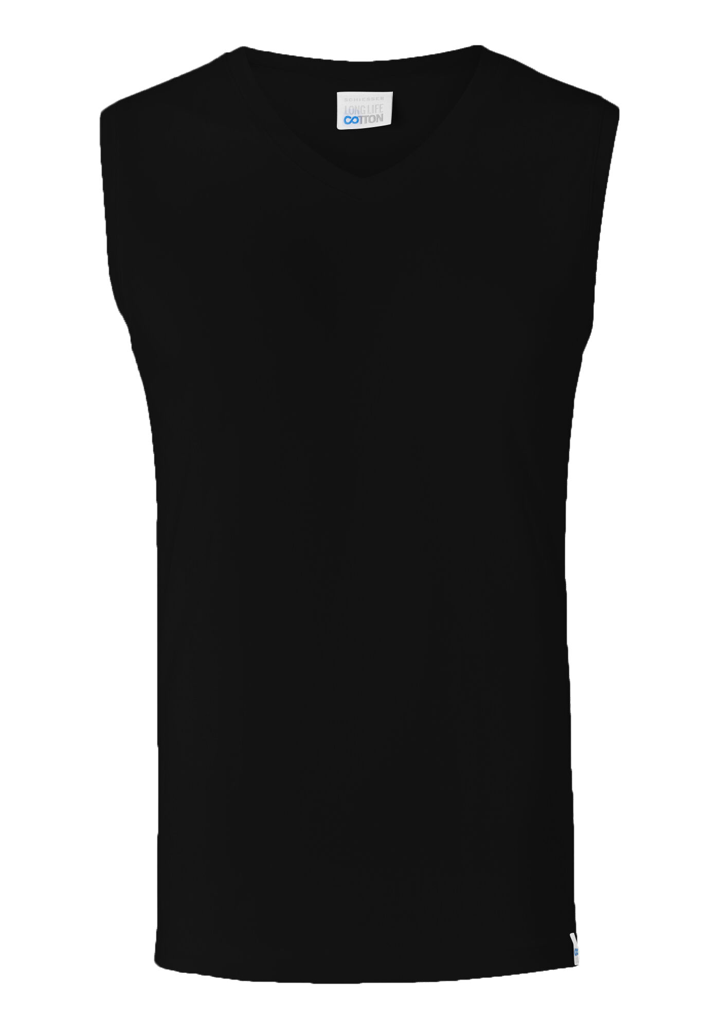 SCHIESSER Long Life Cotton tanktop (1-pack), V-hals, zwart