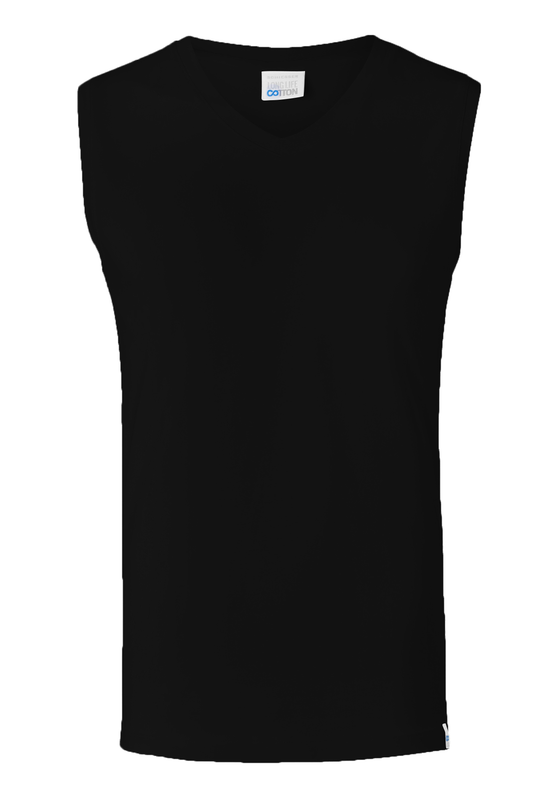 Schiesser_ondergoed145139-000 SCHIESSER Long Life Cotton tanktop (1-pack), V-hals, zwart