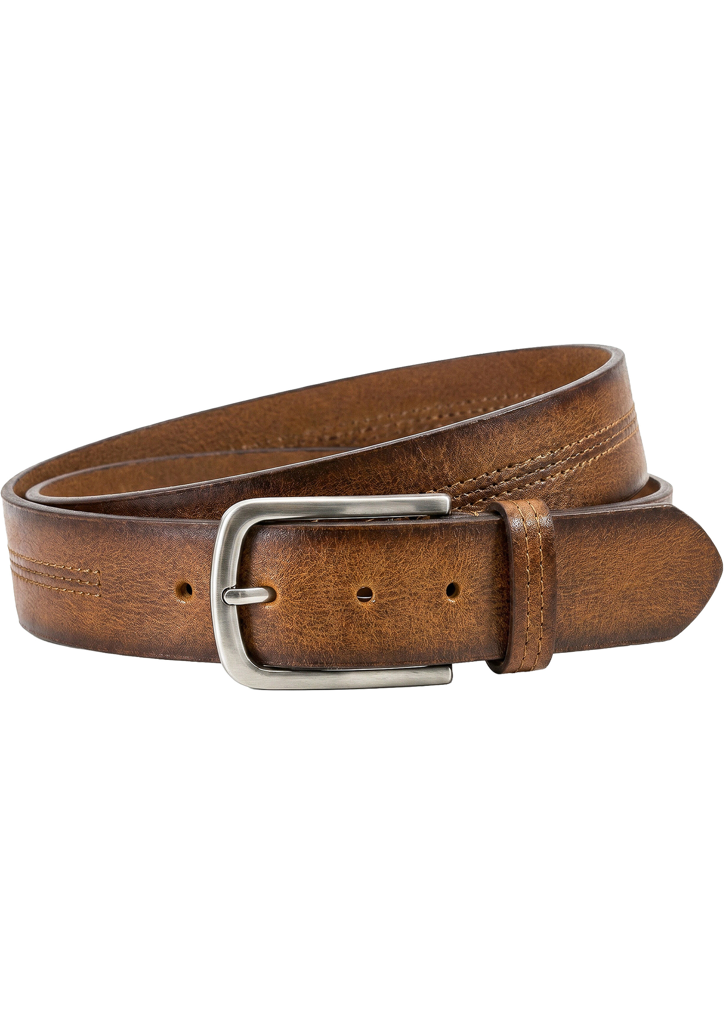HECHTER leren heren riem, cognac