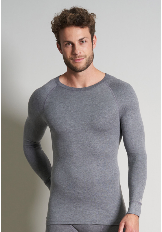 Ceceba heren thermo shirt lange mouw met O-hals (1-pack), donkergrijs Ceceba heren thermo shirt lange mouw met O-hals (1-pack), donkergrijs