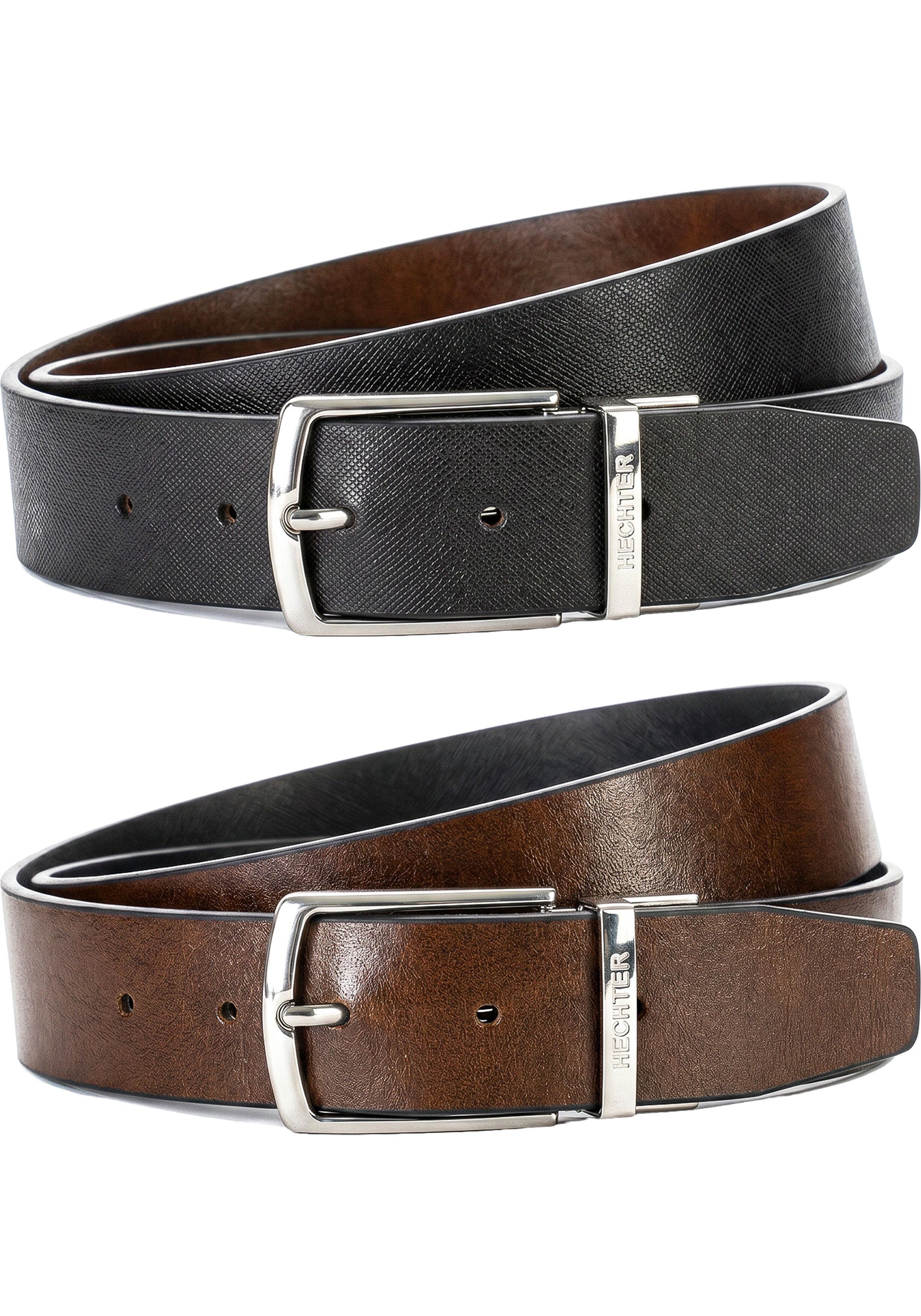 HECHTER leren heren riem, zwart