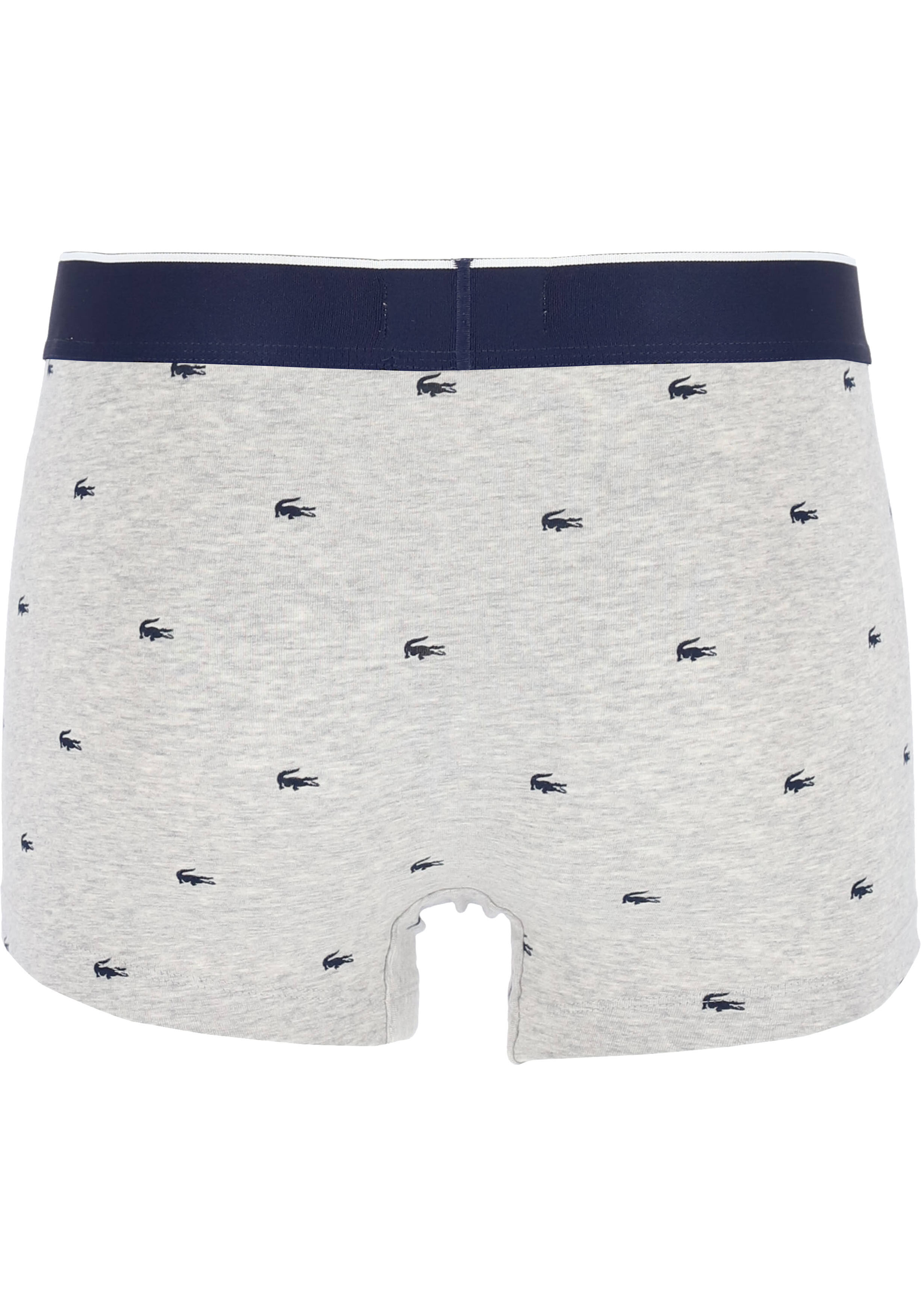 Lacoste Boxer Trunks (3-pack), heren boxers kort, grijs en blauw met logo en uni rood