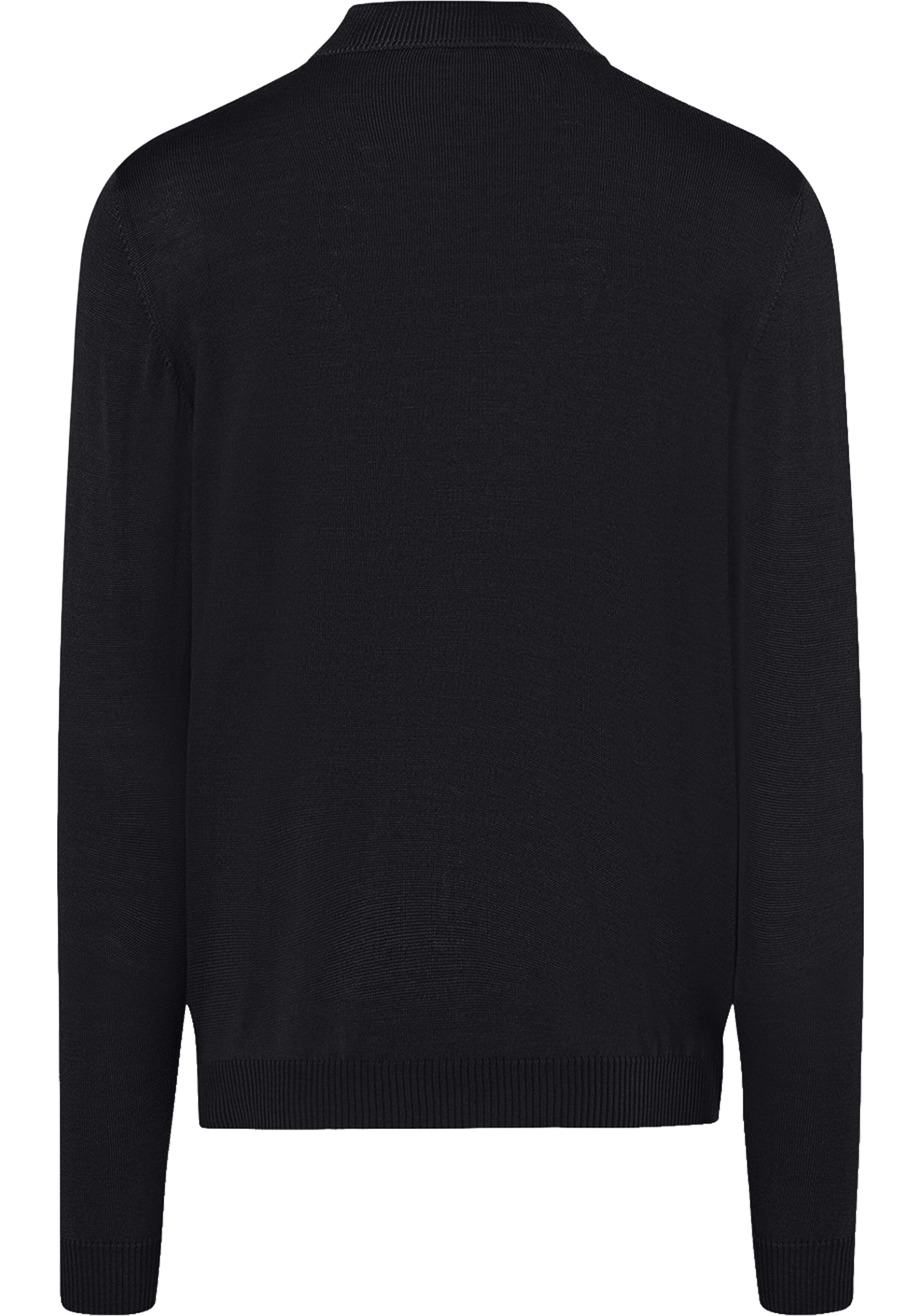 MAERZ Classic Fit heren trui met turtleneck wol, zwart