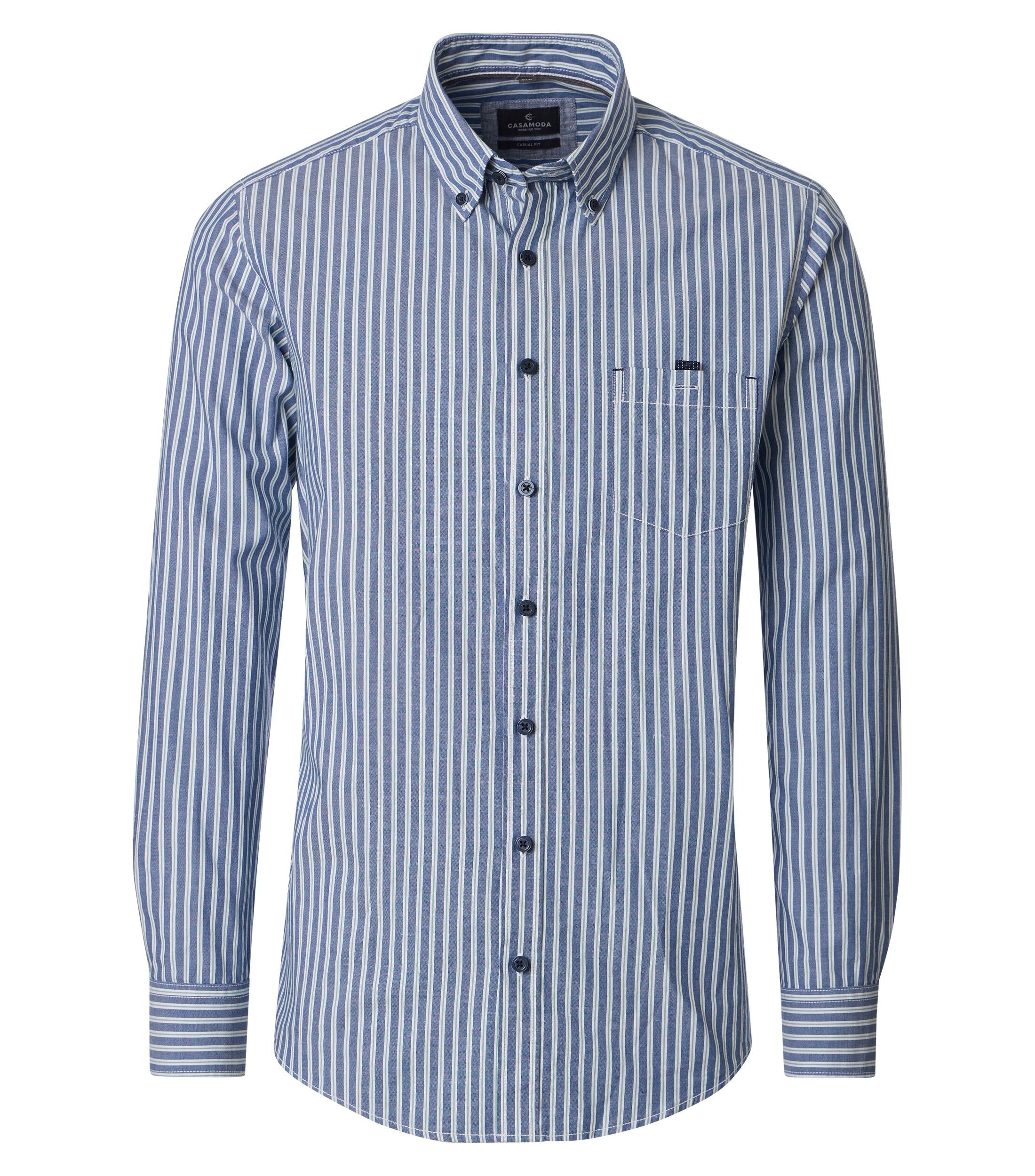 CASA MODA Sport casual fit overhemd, Oxford, lichtblauw gestreept