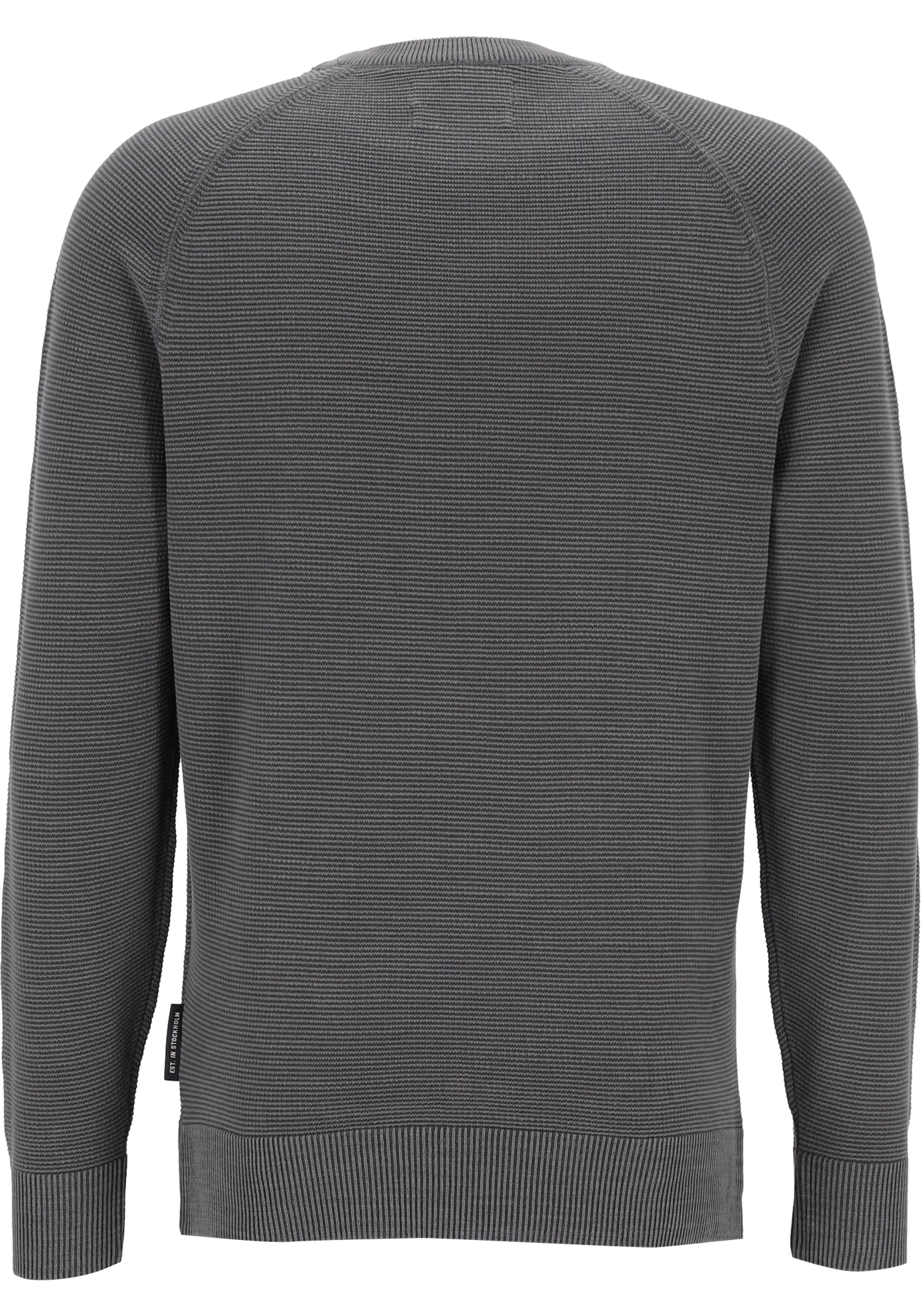 Marc O'Polo regular fit pullover, heren trui katoen met O-hals, grijs (middeldik)