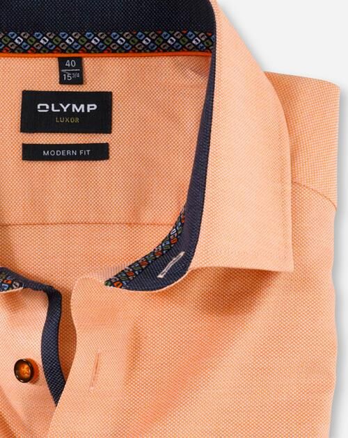 OLYMP Luxor modern fit overhemd, popeline, oranje