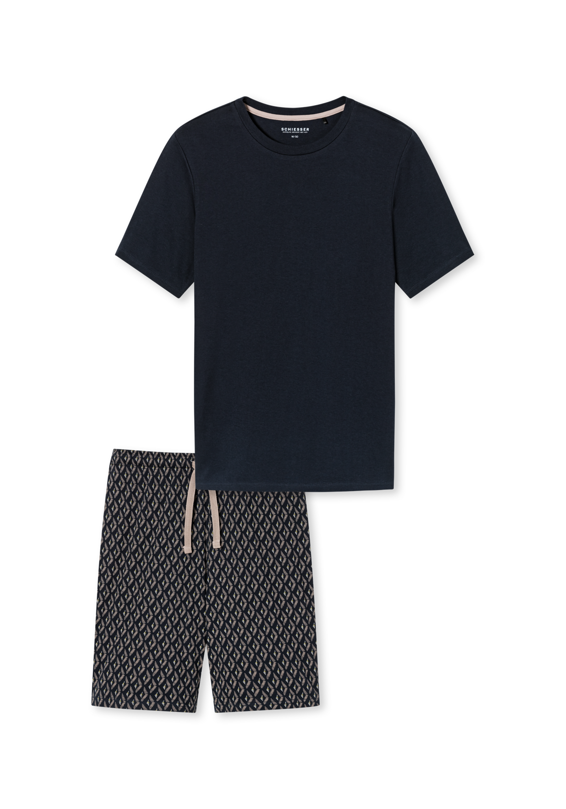 image_2_181171-804_2_1280x1280 SCHIESSER Fine Interlock pyjamaset, heren pyjama short interlock nachtblauw gedessineerd