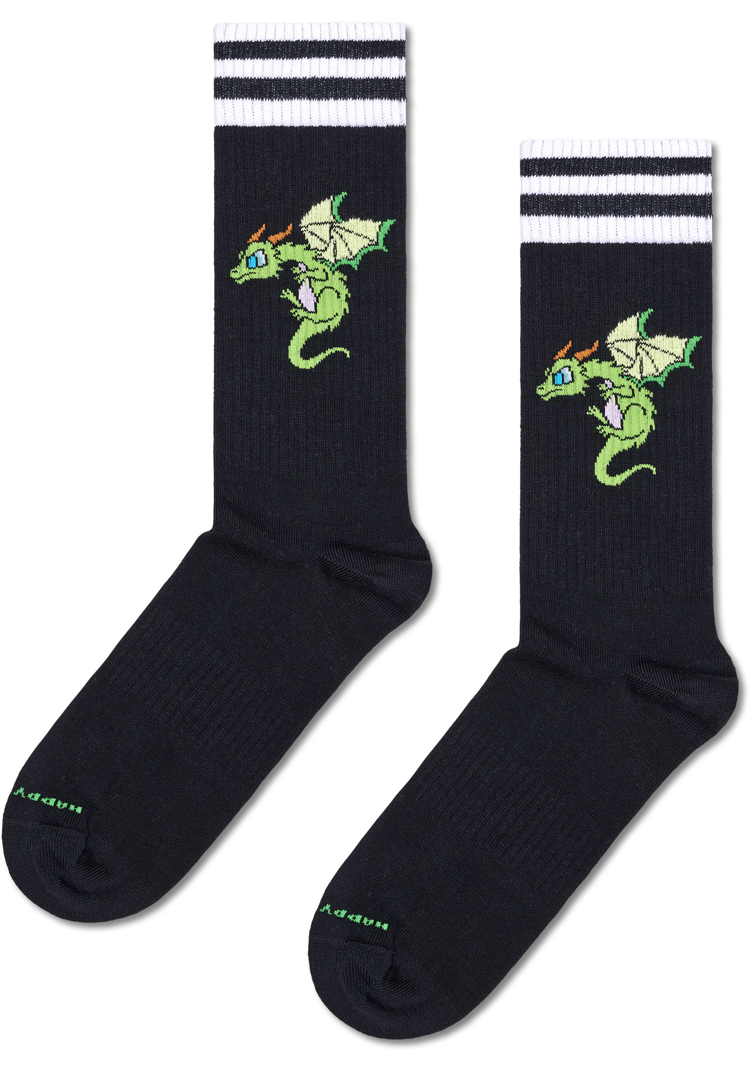 Happy Socks Dragon Sneaker Sock, unisex sokken, zwart