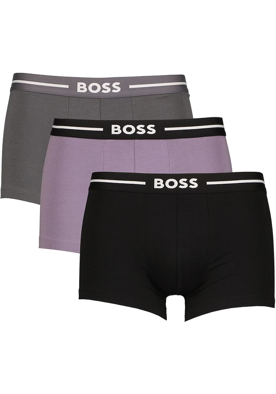 1-4063541160387-hugo_boss-boxers_HR HUGO BOSS Bold trunks (3-pack), heren boxers kort, zwart, lila, grijs