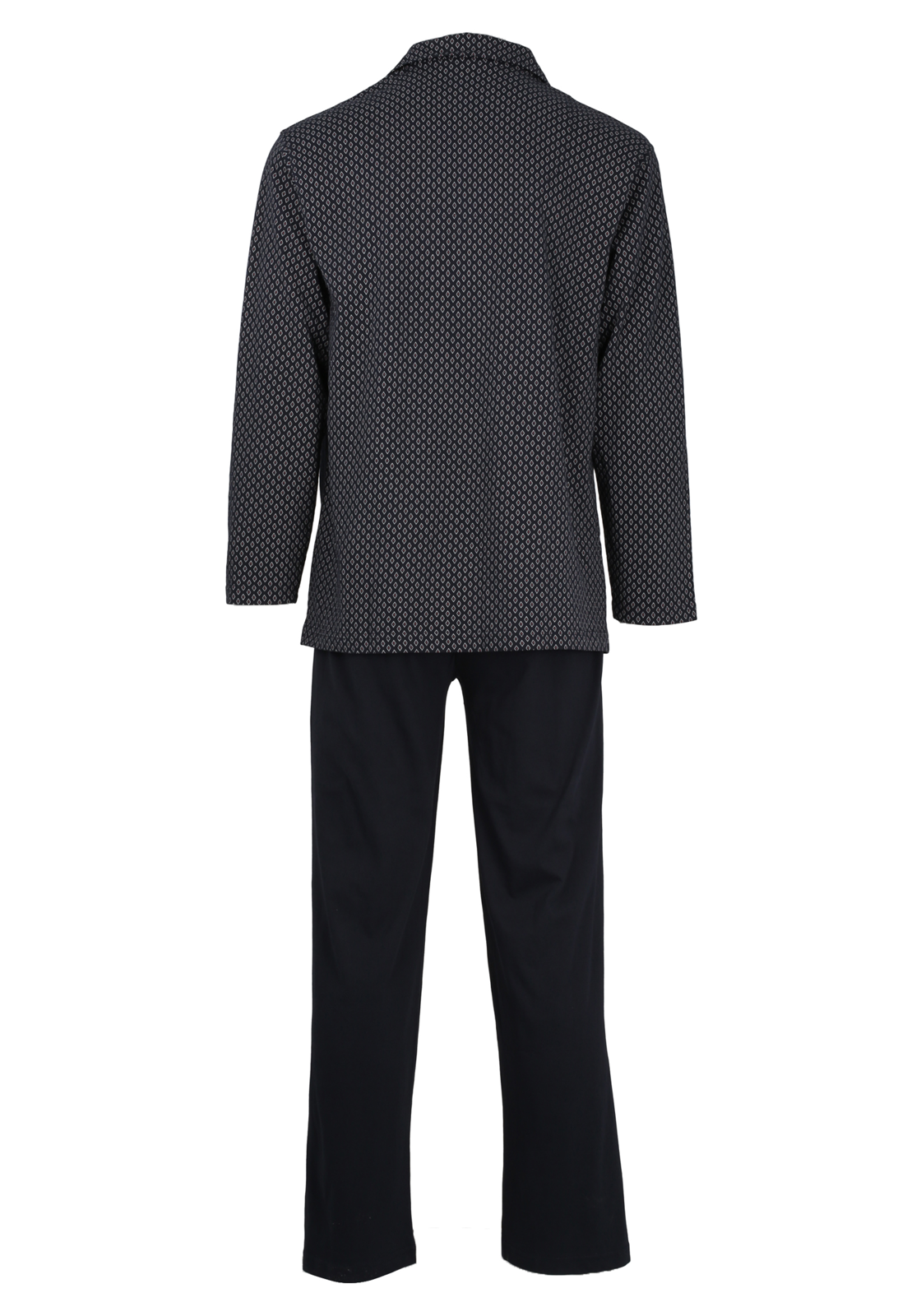 7-4046005792768-gotzburg-pyjama_HR Gotzburg heren pyjama met knoopjes, blauw met rood en wit dessin