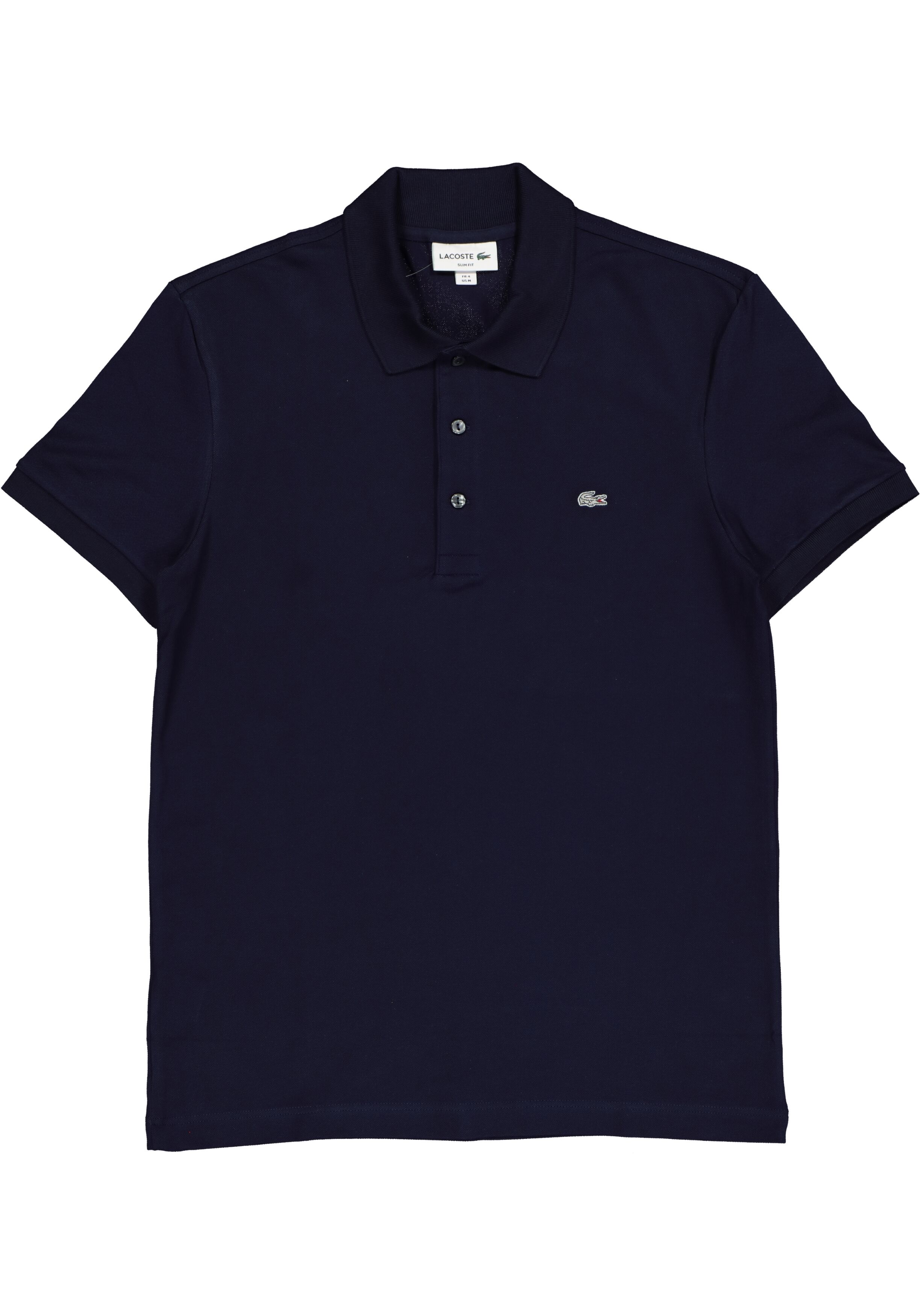 Lacoste stretch slim fit polo, heren polo extra getailleerd, marine blauw