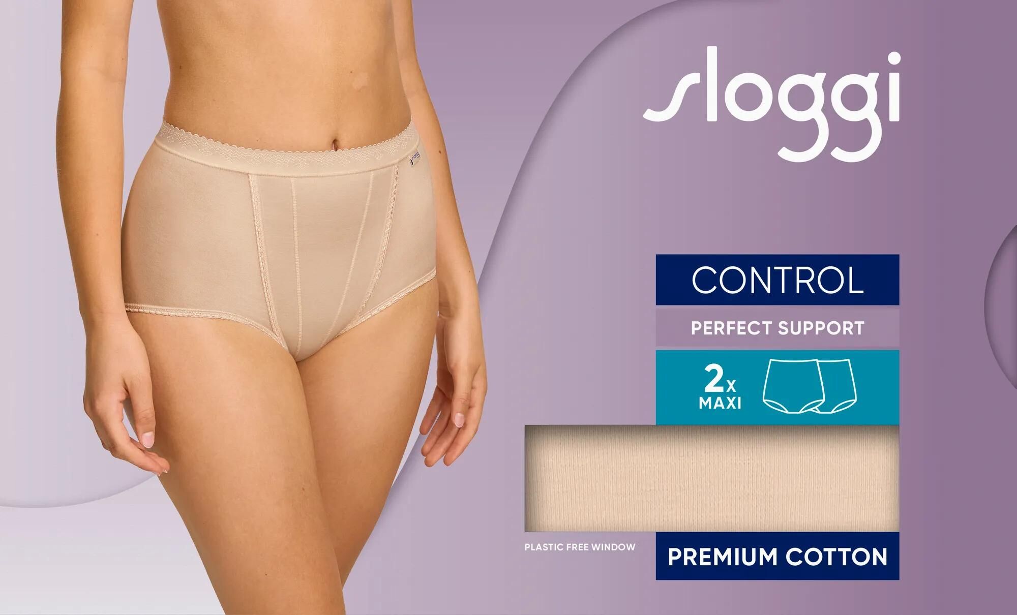 Sloggi Women Control Maxi (2-pack), dames slip, beige