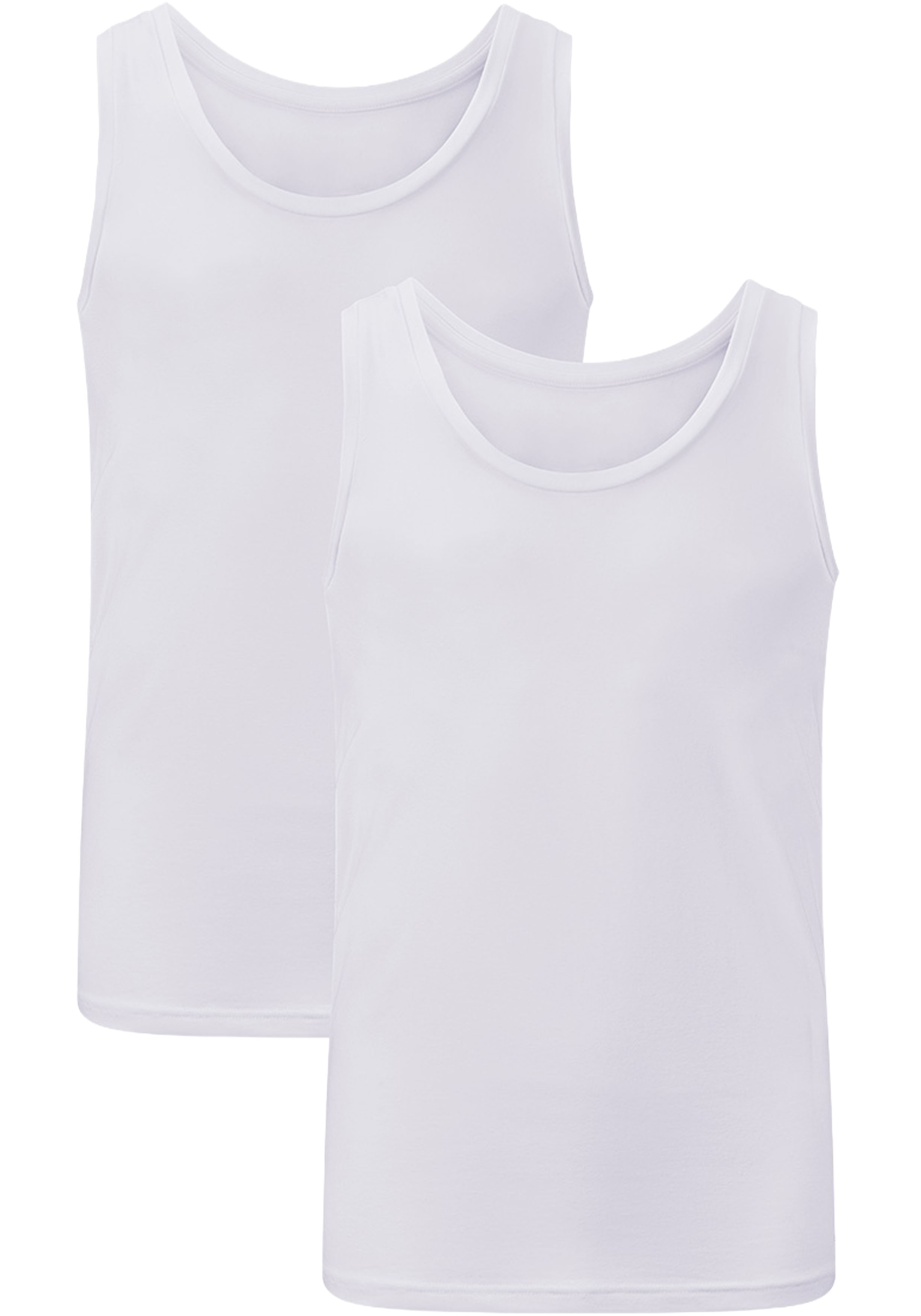 Bamboo Basics Stef singlet (2-pack), heren hemd, wit