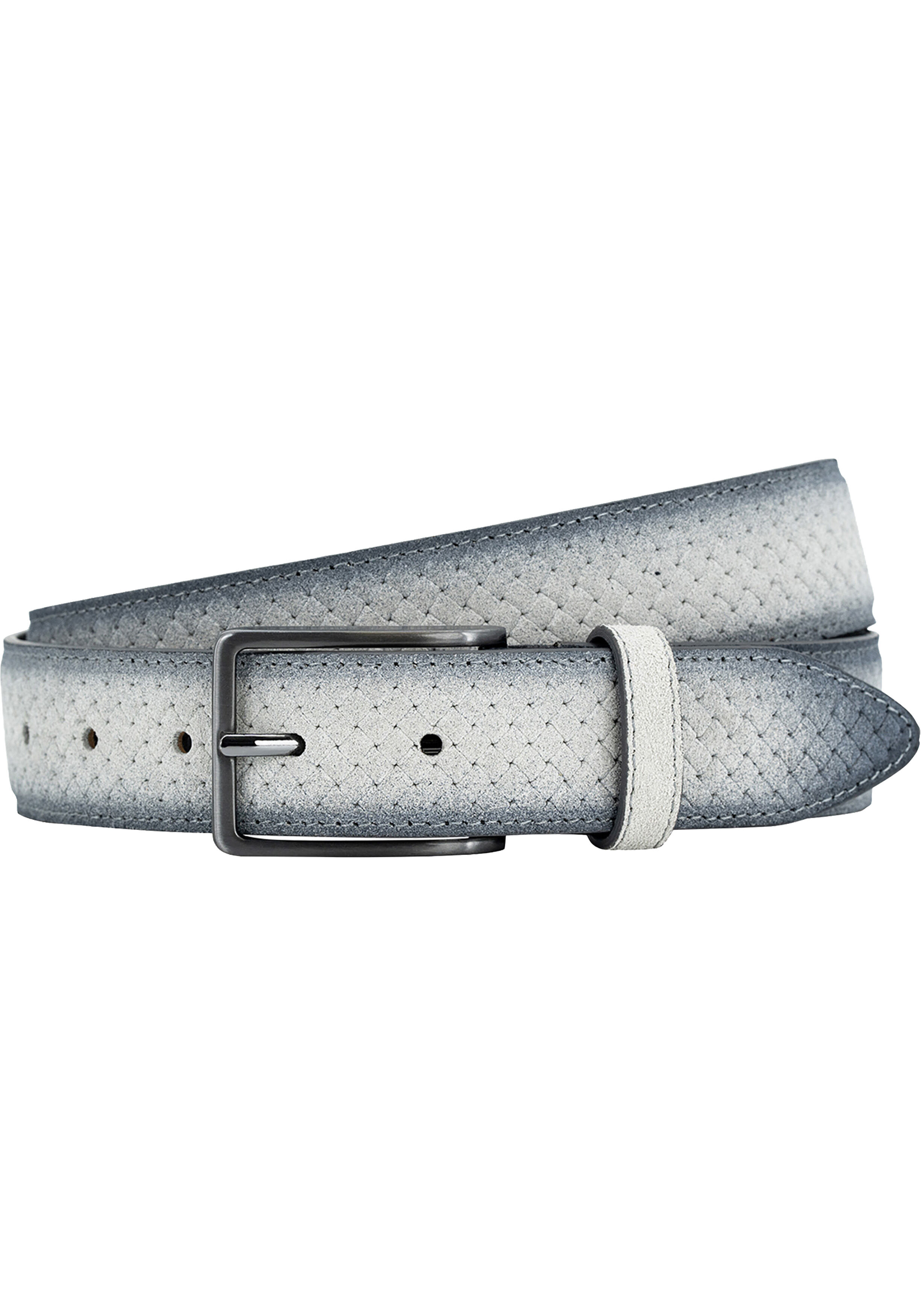 LINDENMANN leren heren riem, grijs