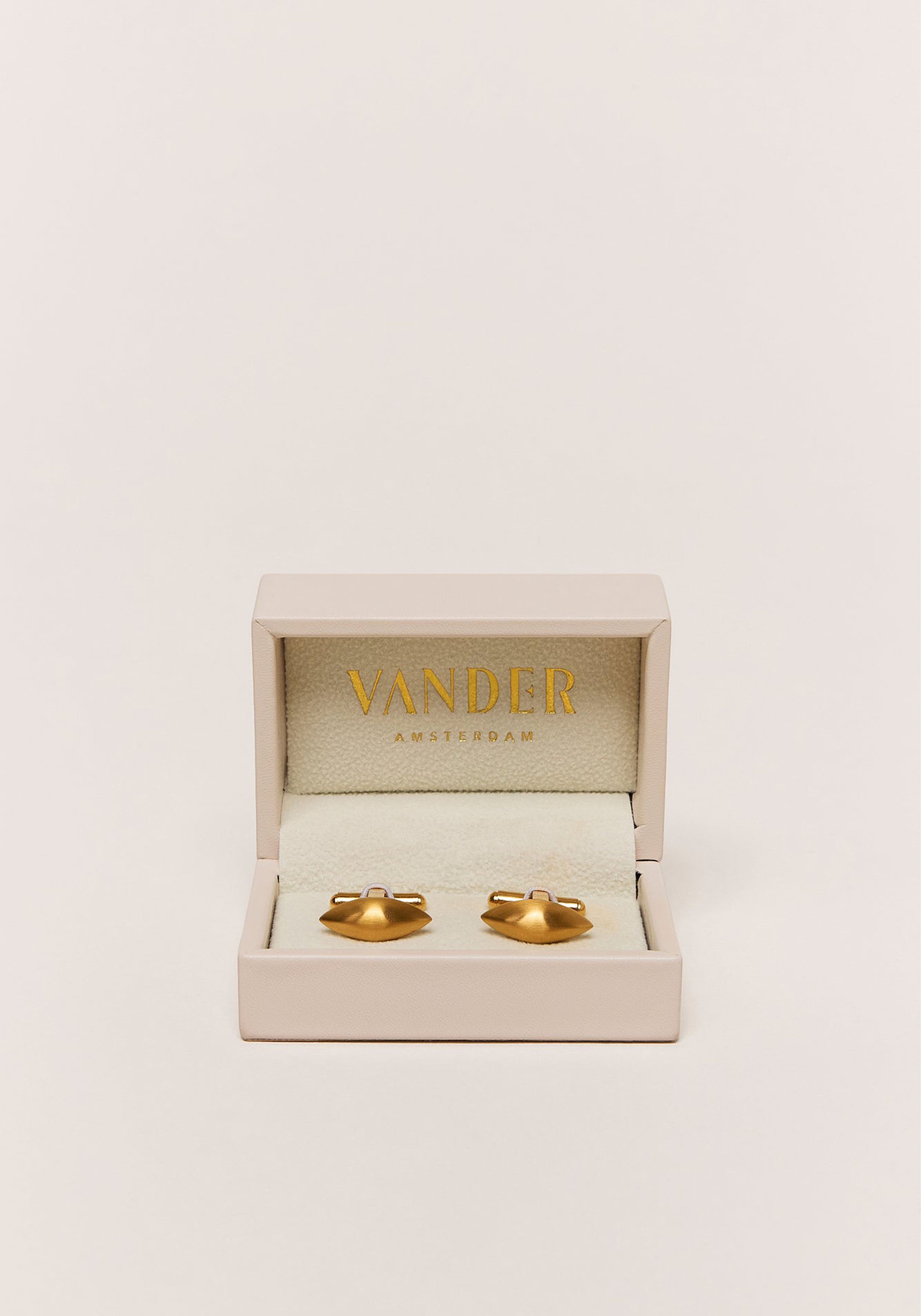 Vander Amsterdam manchetknoop Ariane, RVS, goud