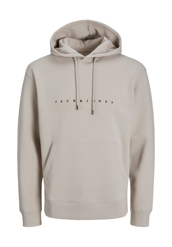 JACK & JONES Star jj sweat hood regular fit, heren hoodie katoenmengsel met capuchon, beige JACK & JONES Star jj sweat hood regular fit, heren hoodie katoenmengsel met capuchon, beige