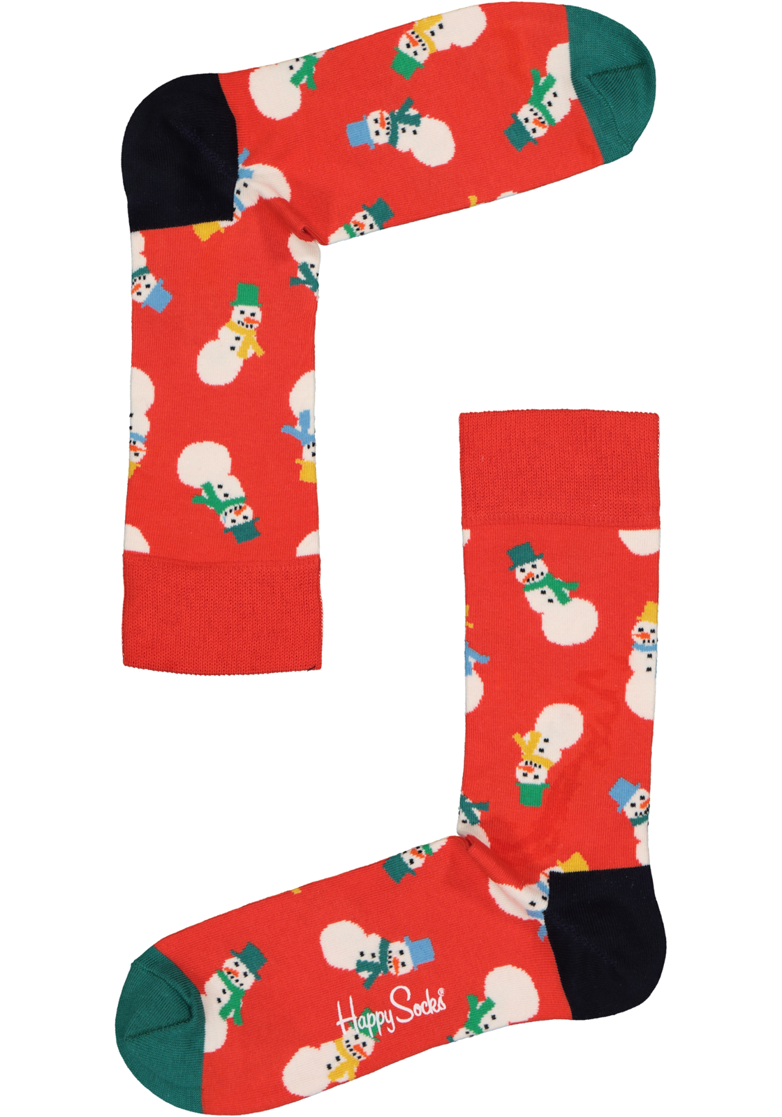 2-7333102466287_happy_socks_HR Happy Socks Snowman Sock, unisex sokken, rood met sneeuwpoppen