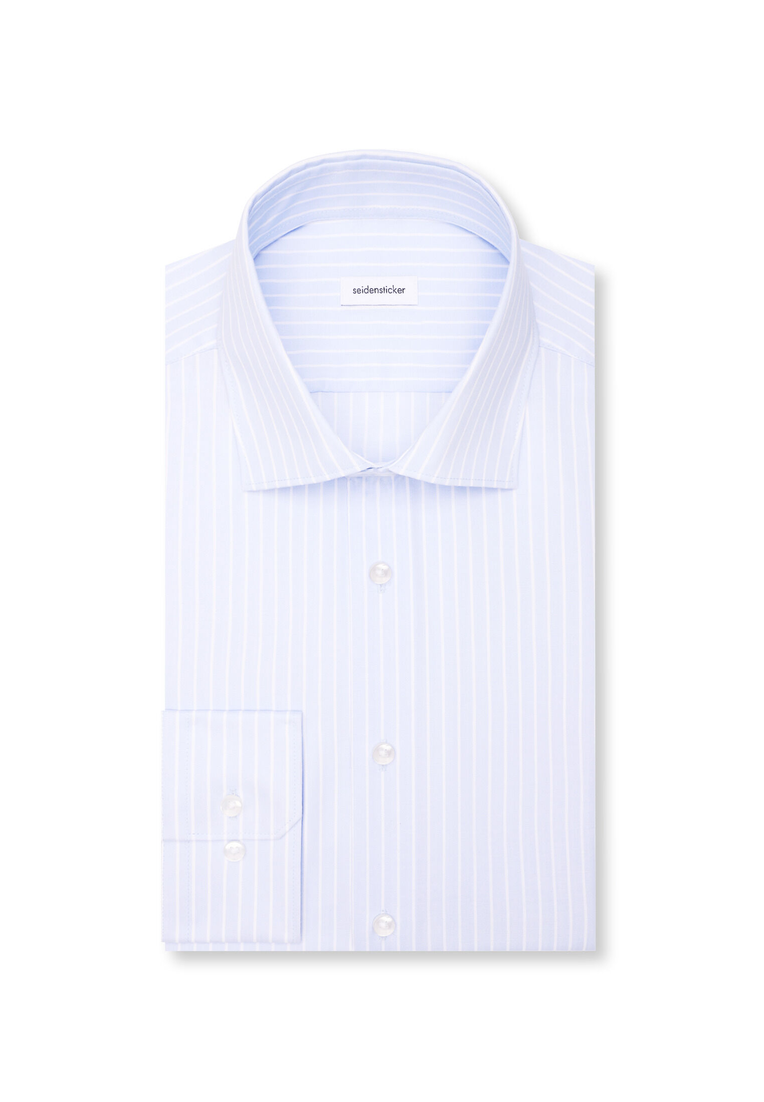 Seidensticker regular fit overhemd, popeline, blauw gestreept