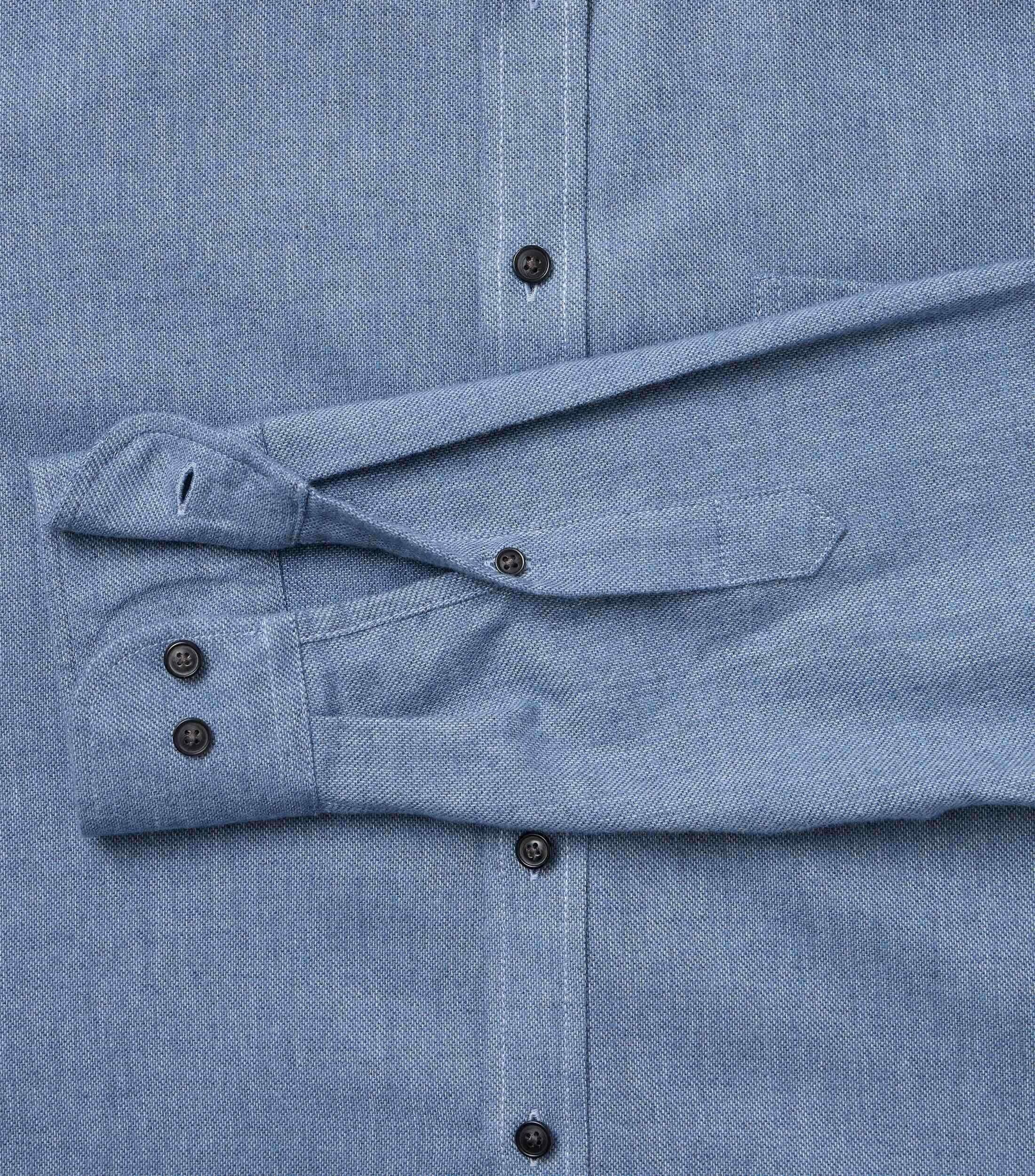 CASA MODA Sport casual fit overhemd, structuur, middenblauw