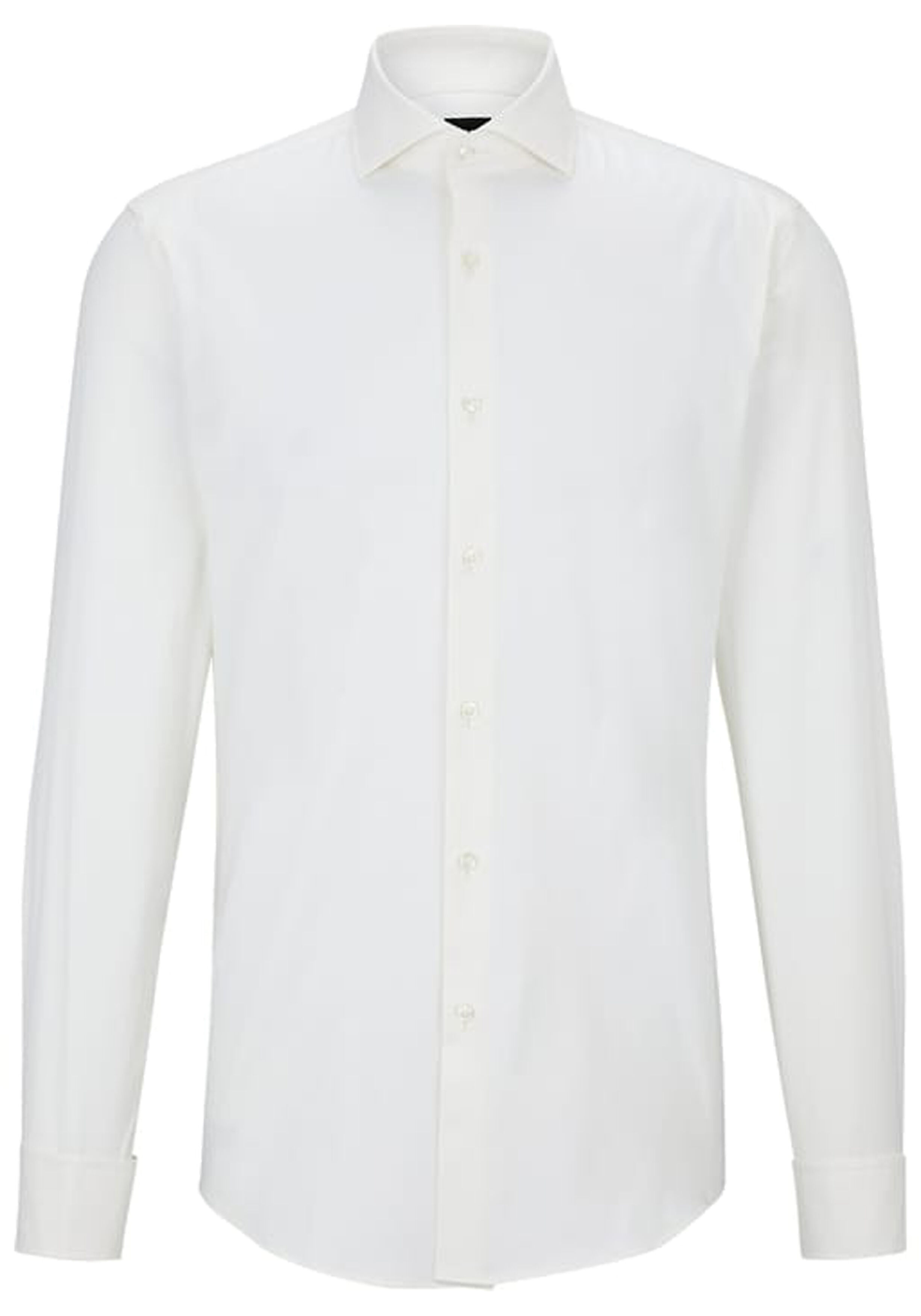 BOSS Hank slim fit overhemd dubbele manchet, twill, wit