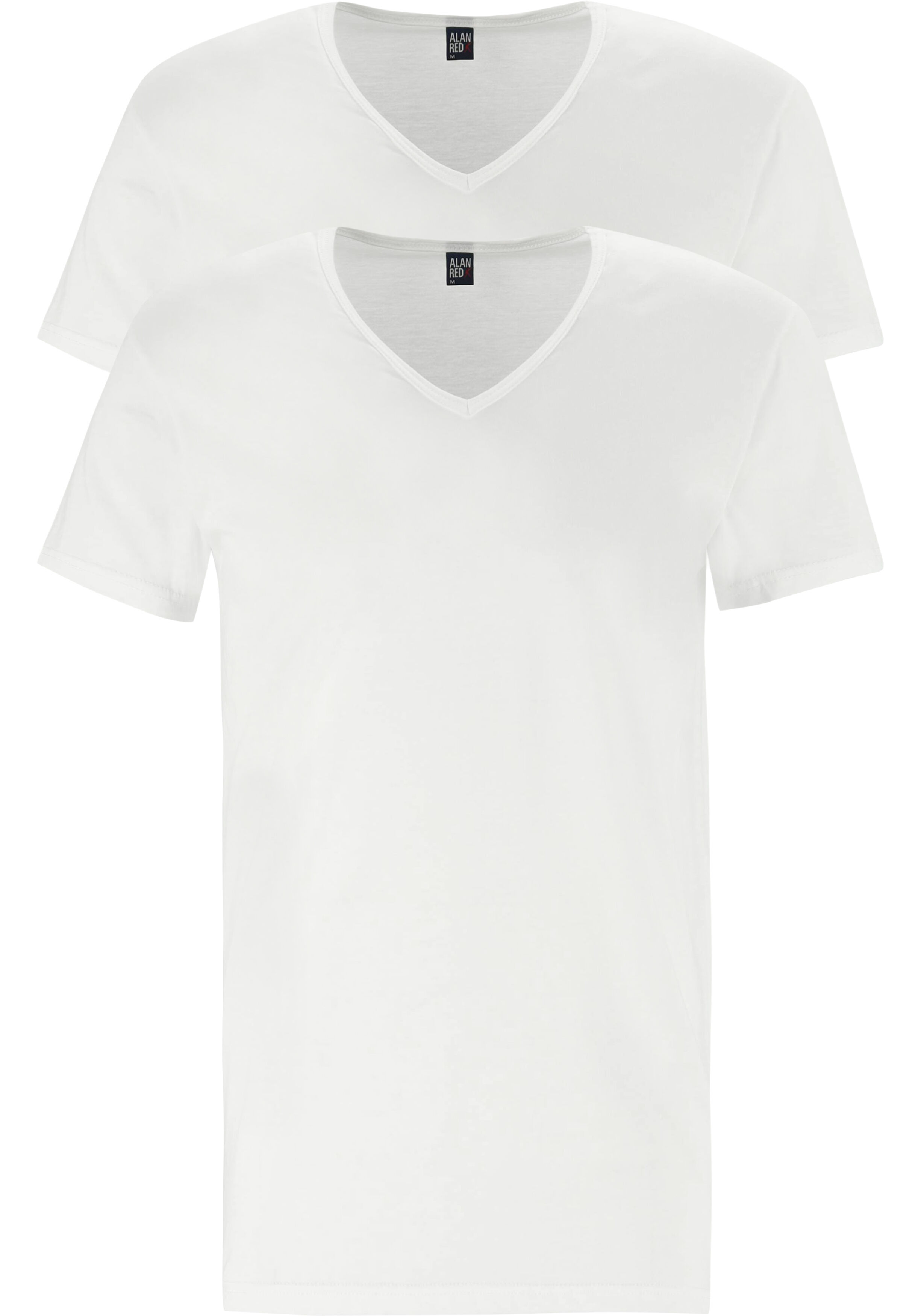 ALAN RED T-shirts Dean (2-pack), diepe V-hals, wit 