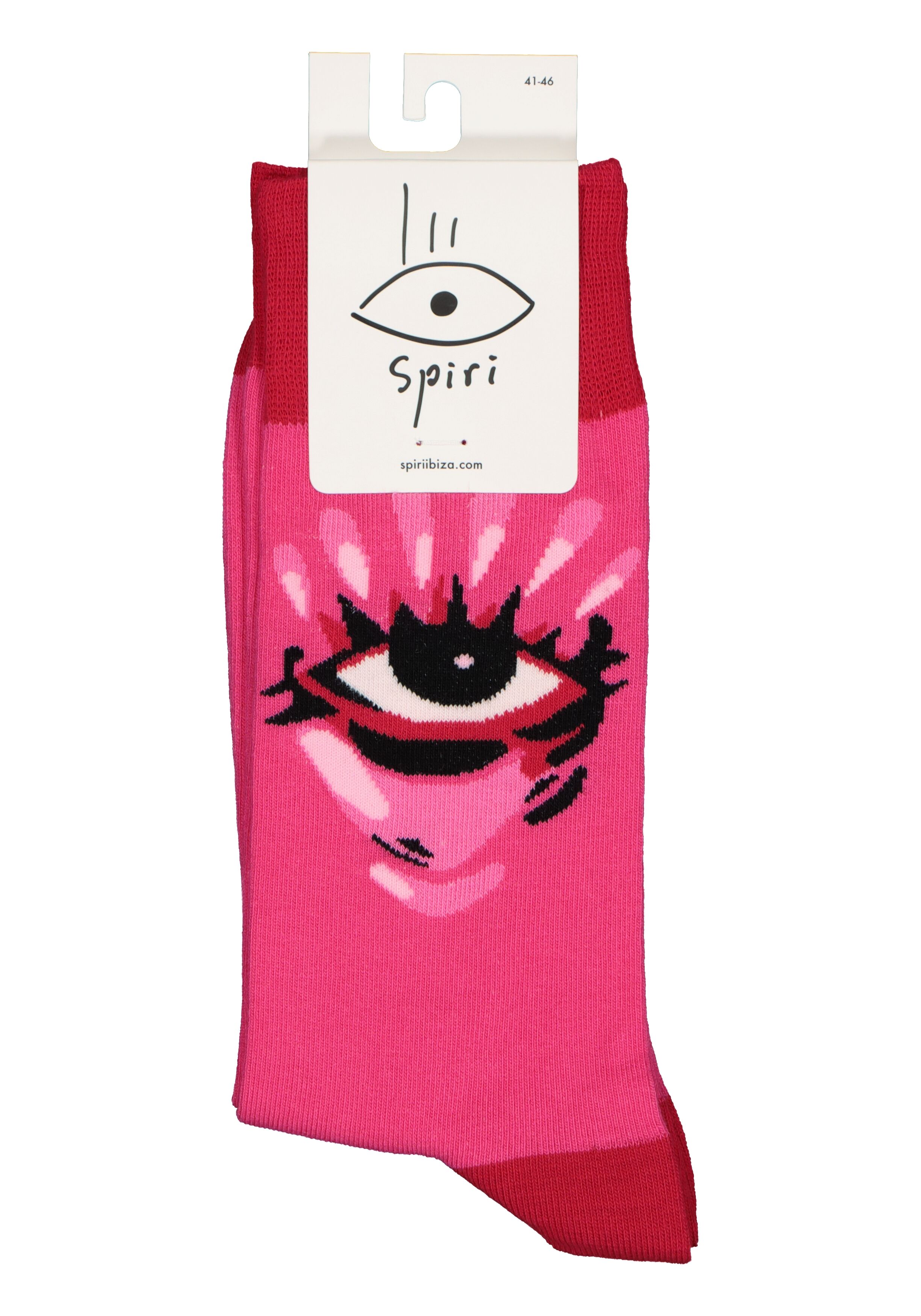 Spiri Socks Fire of live, unisex sokken, roze met rood