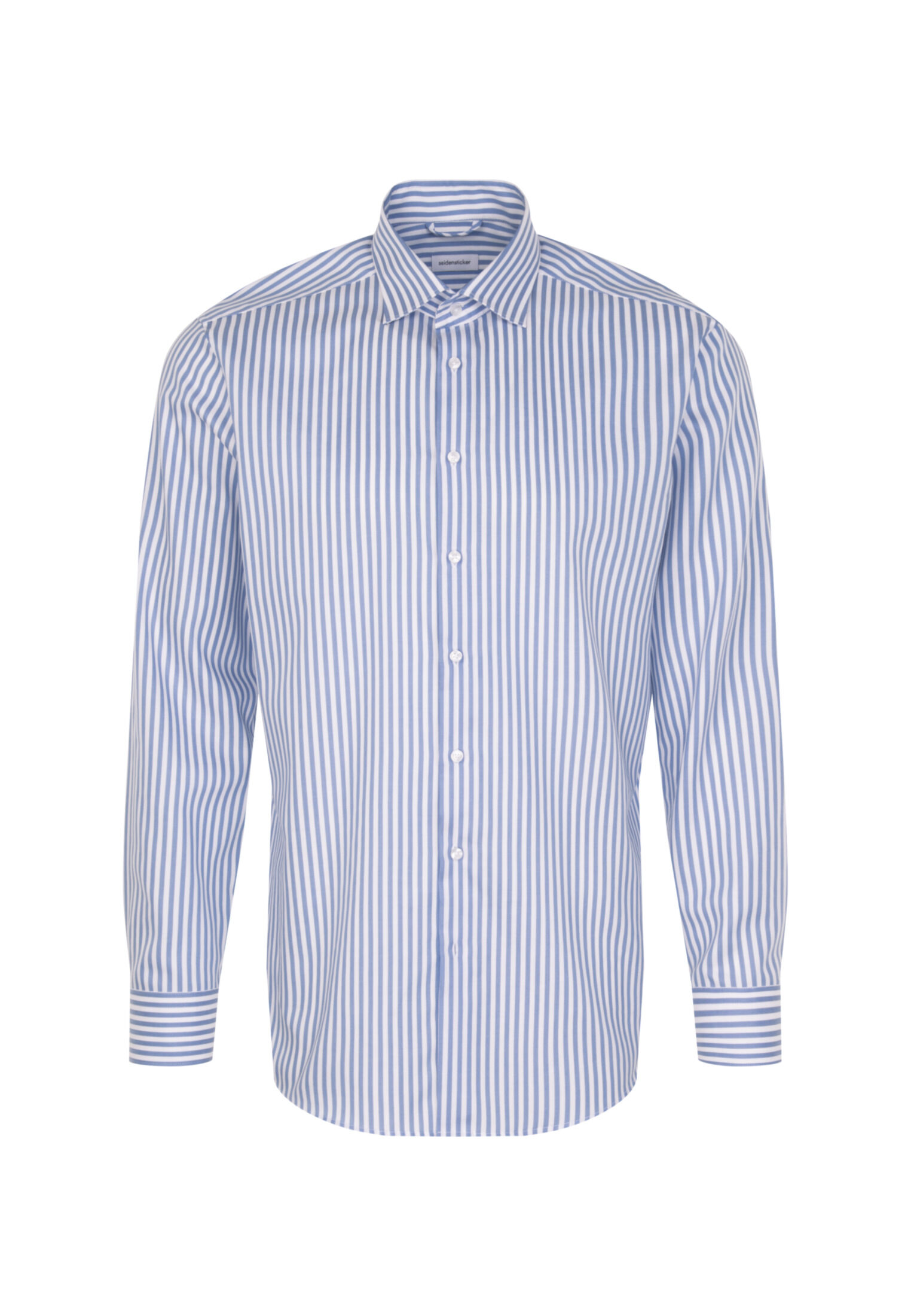 Seidensticker regular fit overhemd, popeline, blauw gestreept