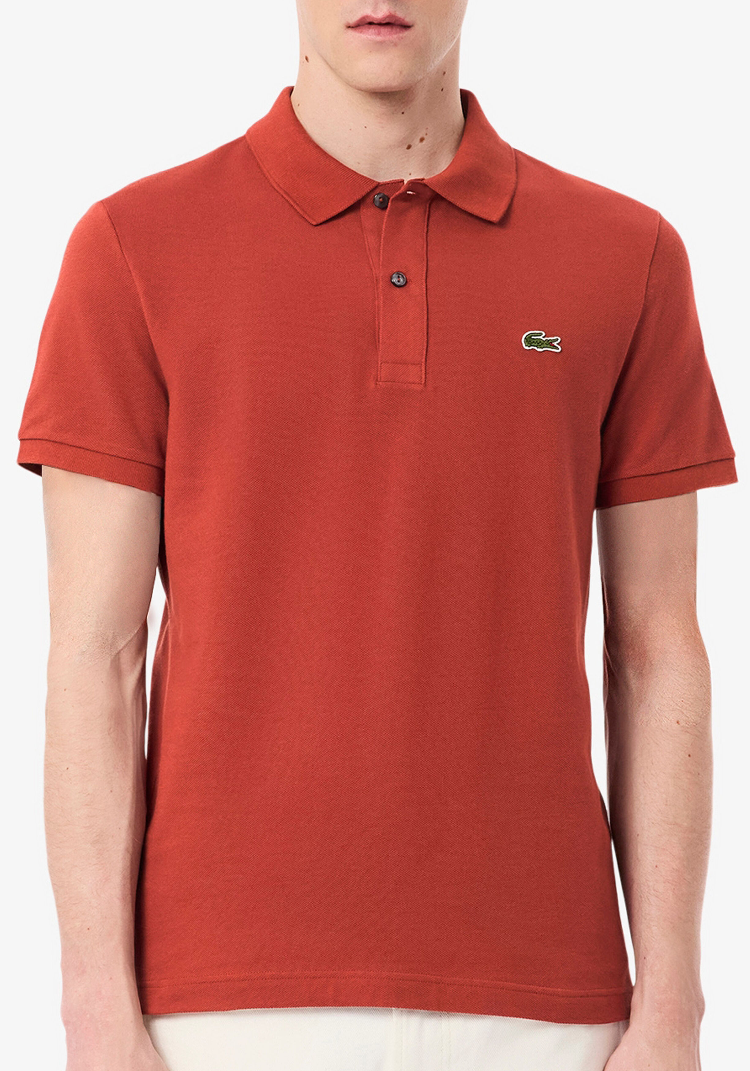 Lacoste Slim Fit polo, roodbruin