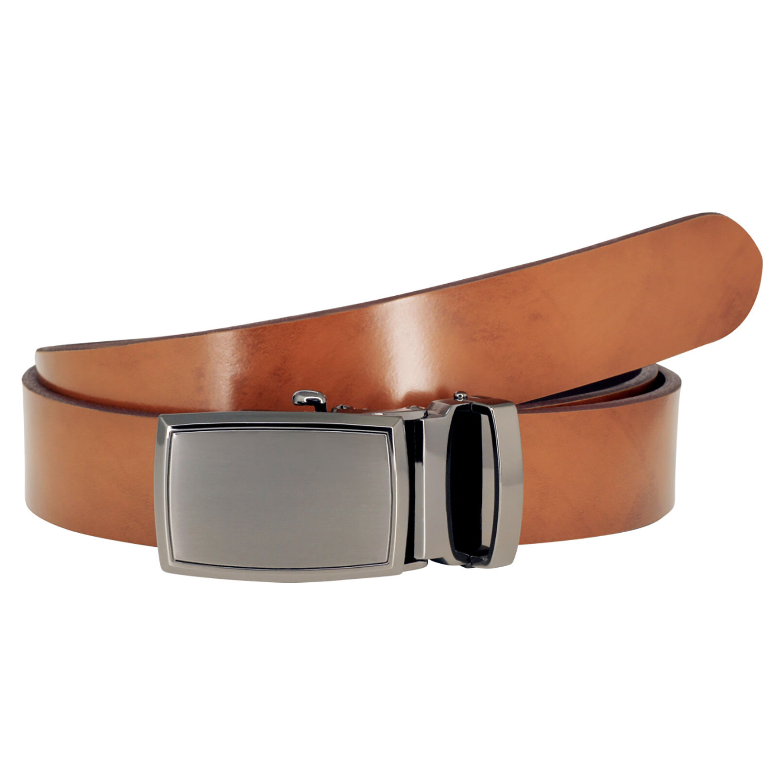LINDENMANN leren heren riem, cognac
