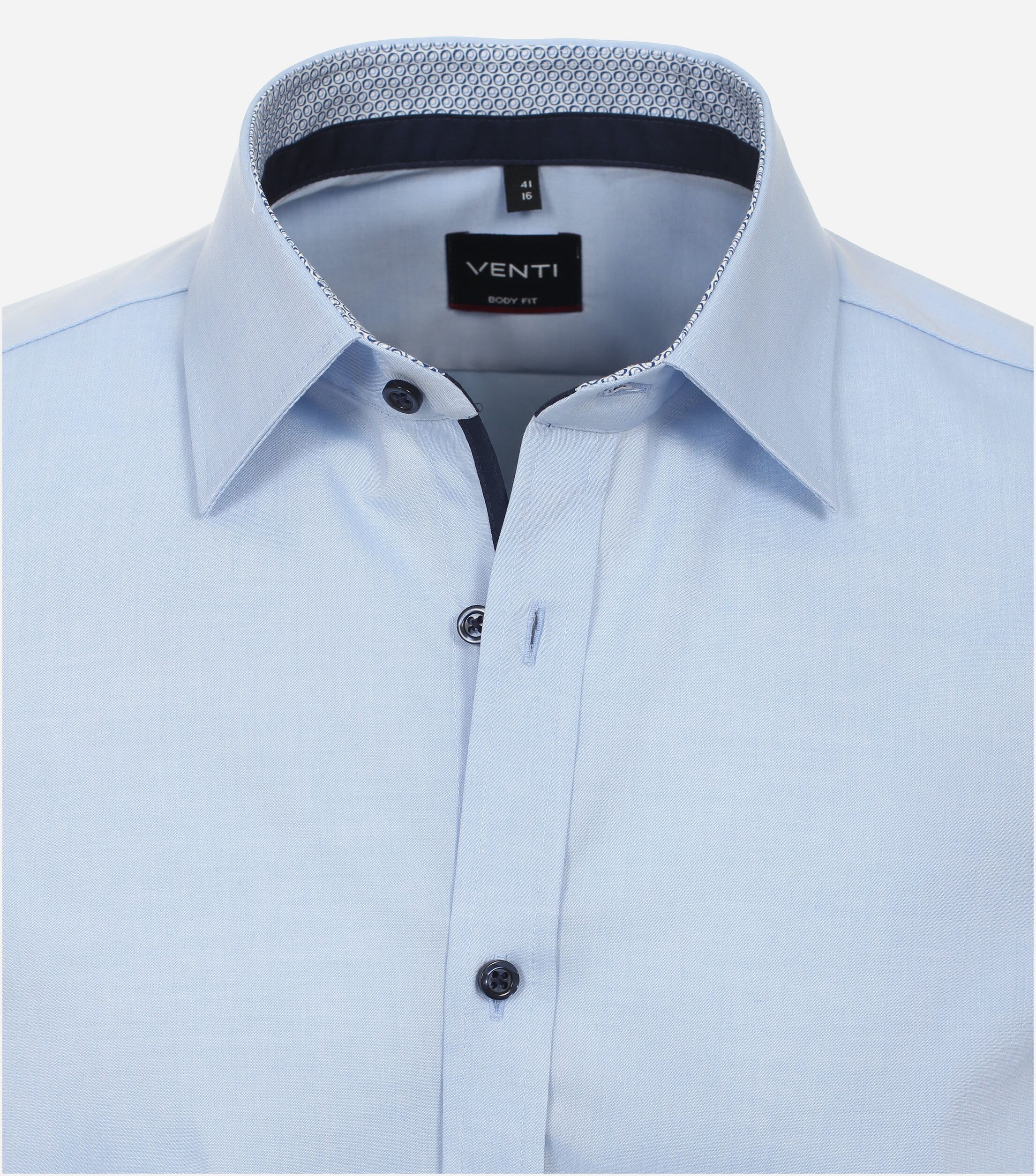 VENTI body fit overhemd, popeline, blauw