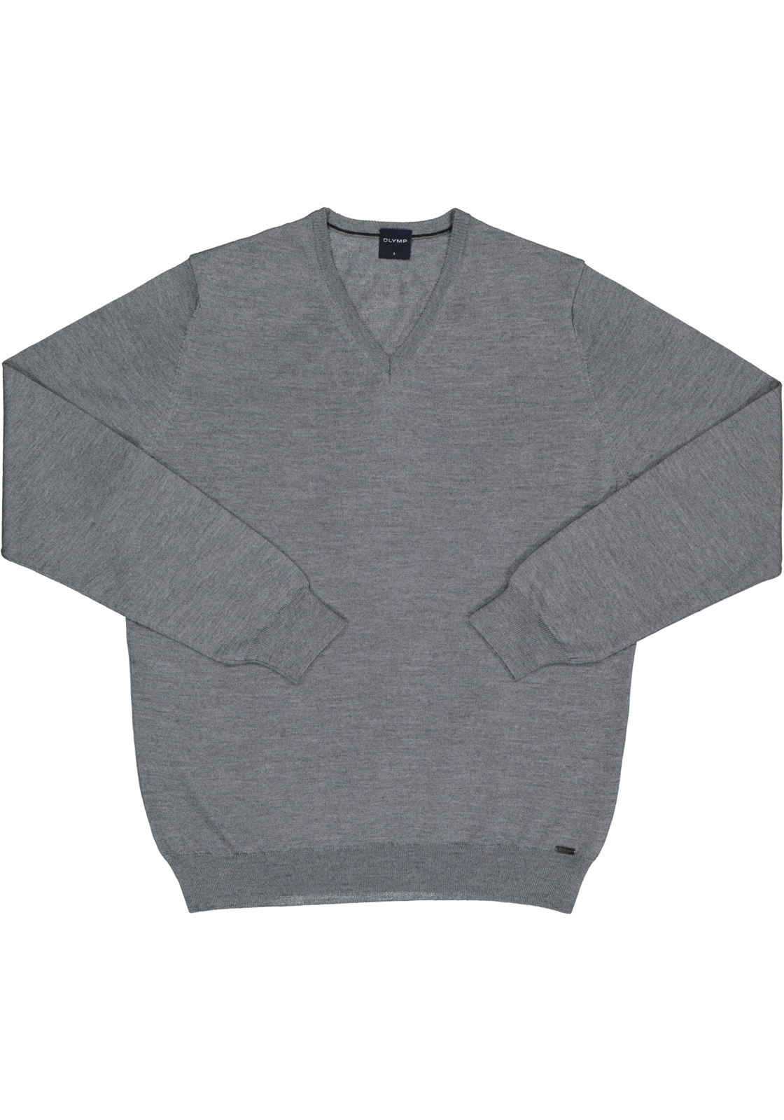 4-4049445645229_trui_olymp_HR OLYMP modern fit trui wol, V-hals, grijs