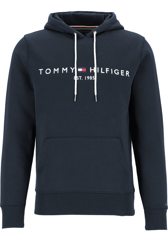 Tommy Hilfiger Core Tommy logo hoody, regular fit heren sweathoodie, donkerblauw Tommy Hilfiger Core Tommy logo hoody, regular fit heren sweathoodie, donkerblauw