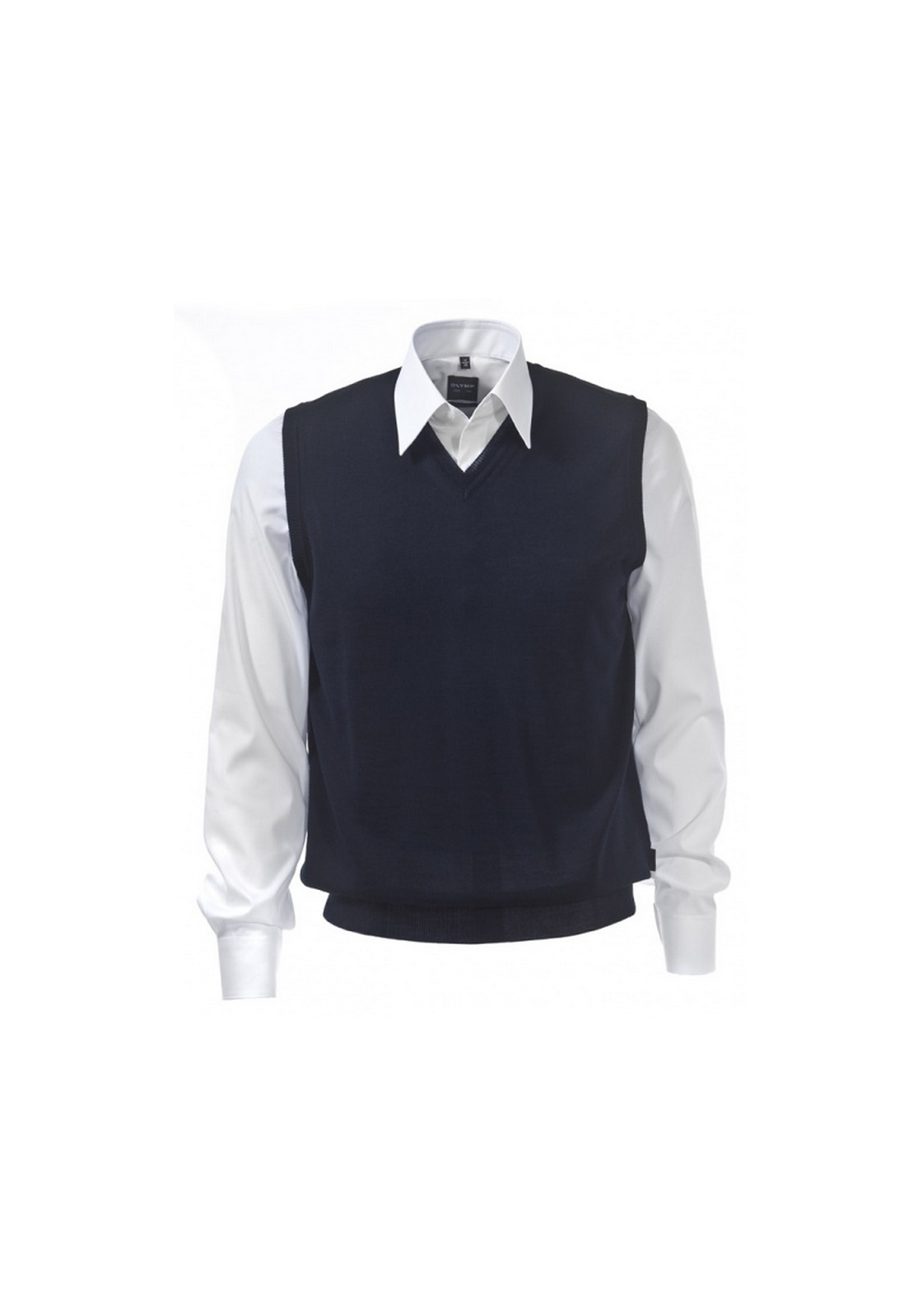 OLYMP_vest_blauw OLYMP modern fit spencer wol, V-hals, marine blauw