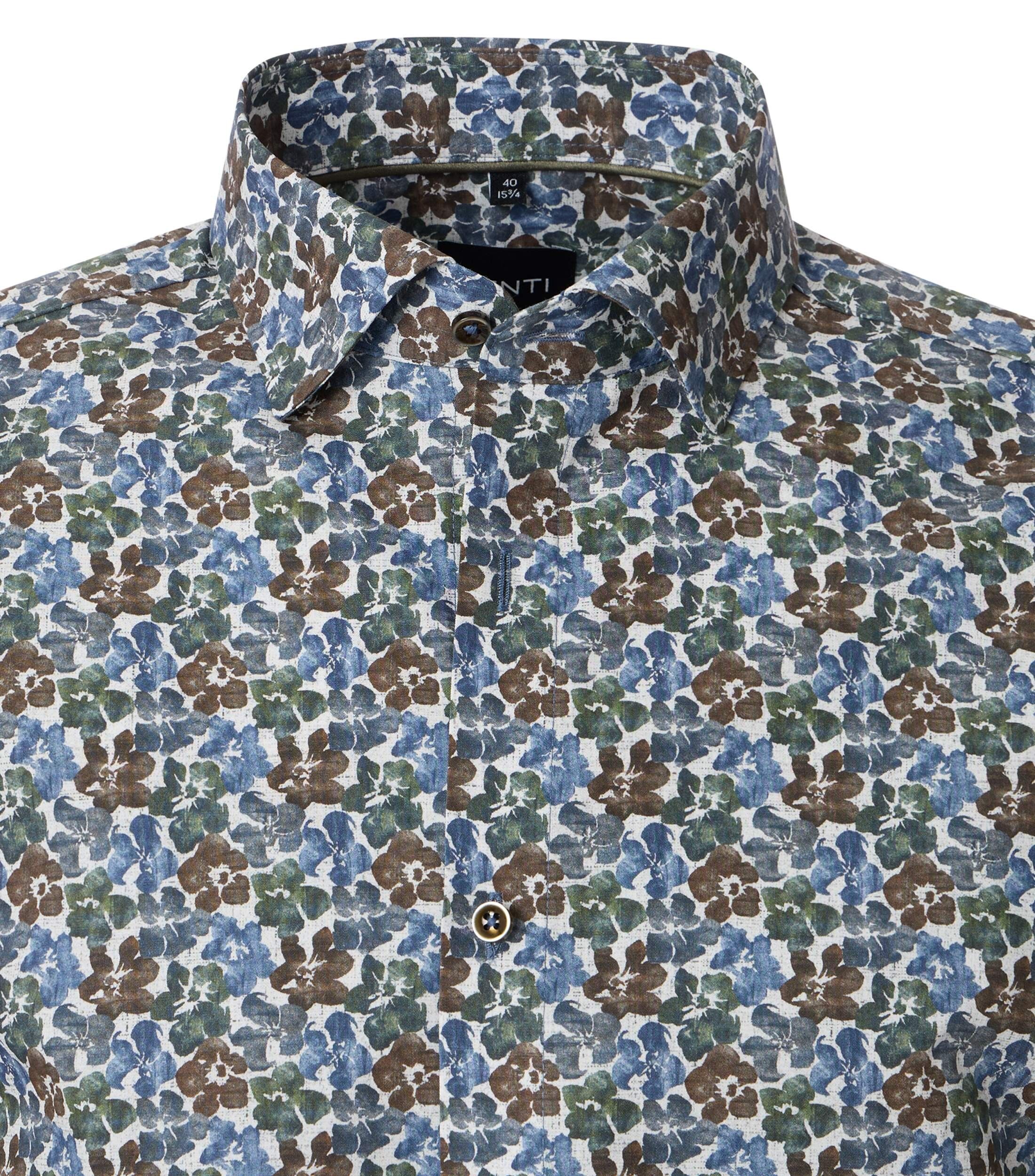 VENTI modern fit overhemd, popeline, blauw dessin - 144322300-100