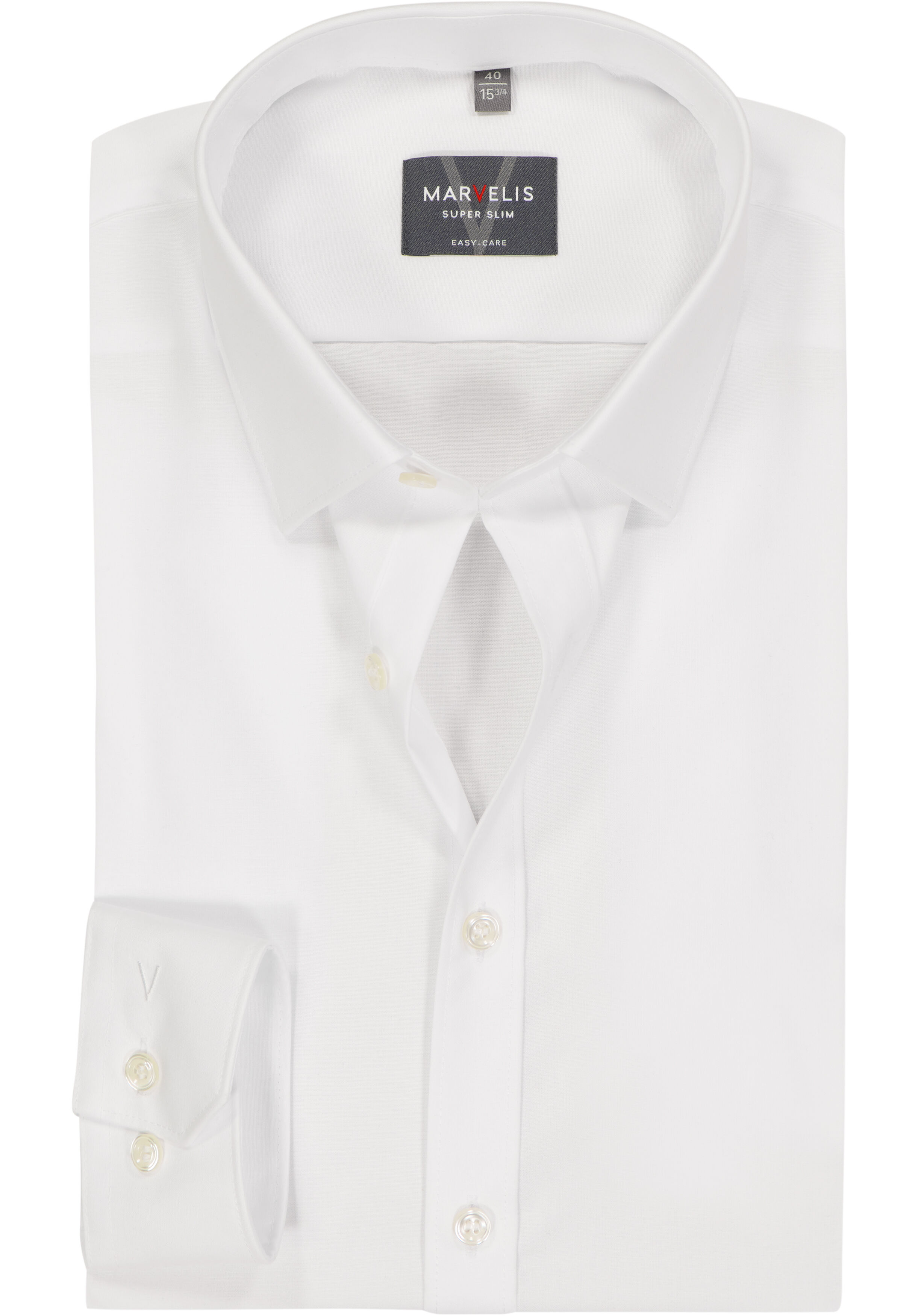 MARVELIS super slim fit overhemd, popeline, wit
