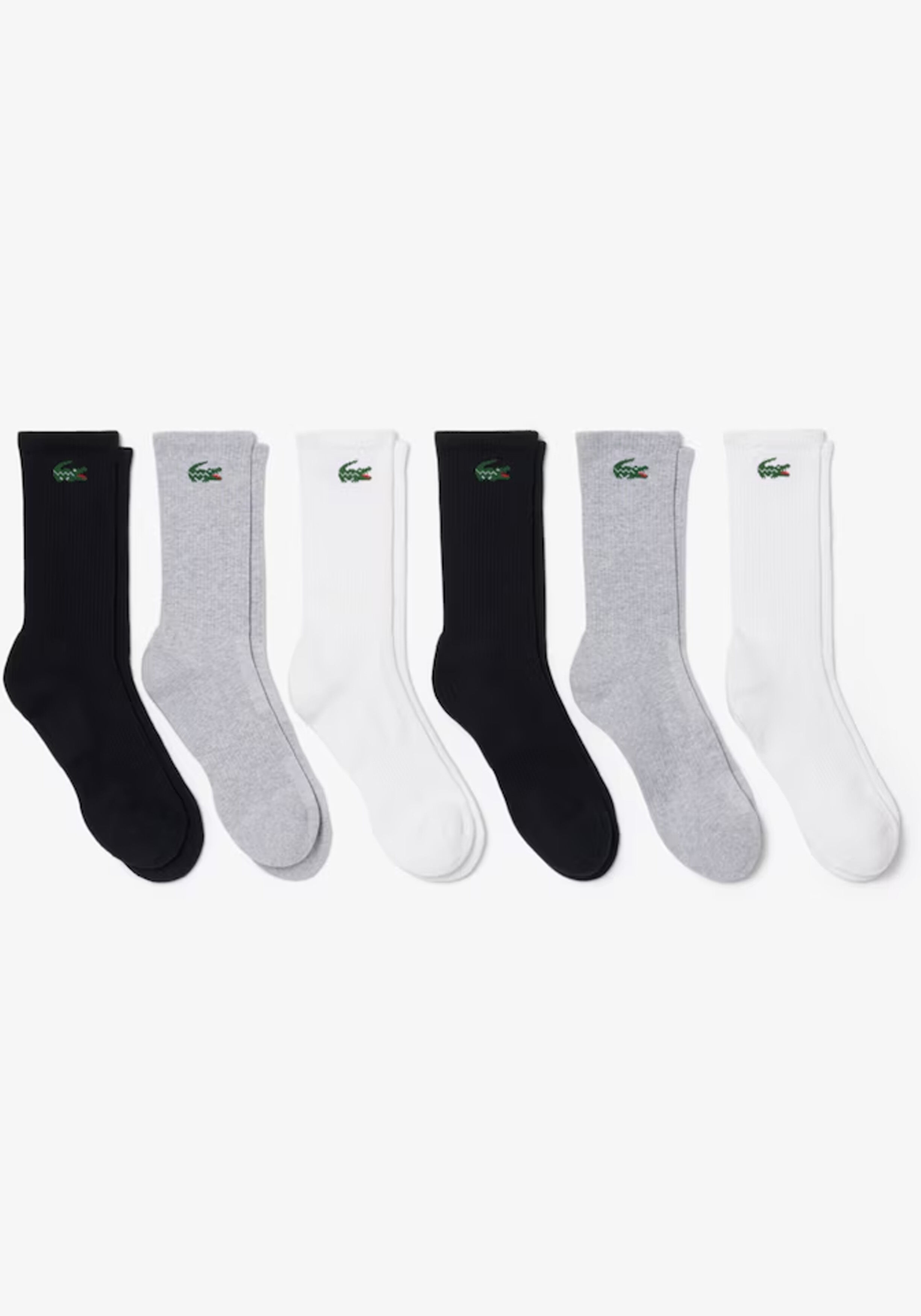Lacoste sportsokken (6-pack), unisex sokken met badstof binnenzool, wit