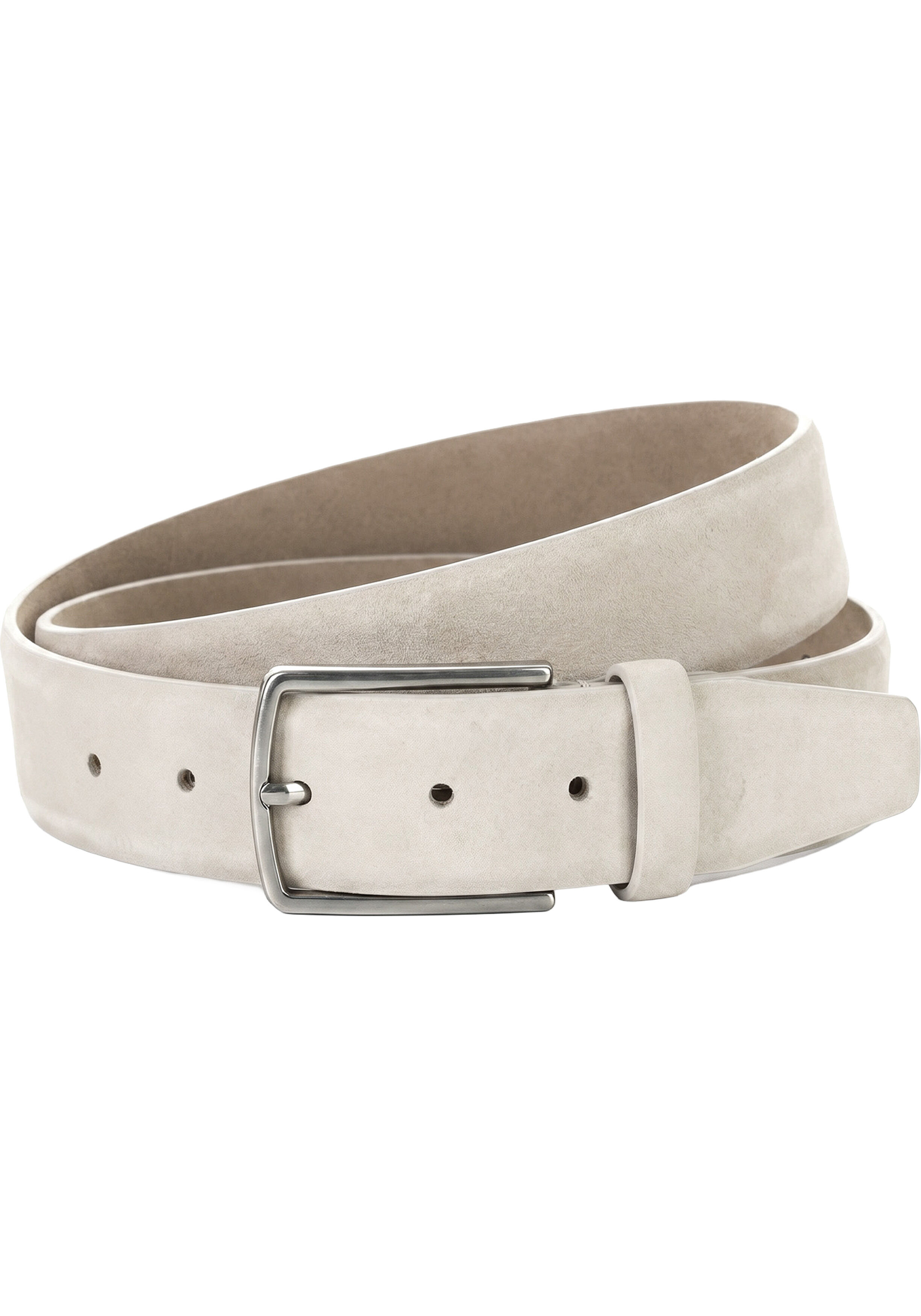 LINDENMANN leren heren riem, grijs