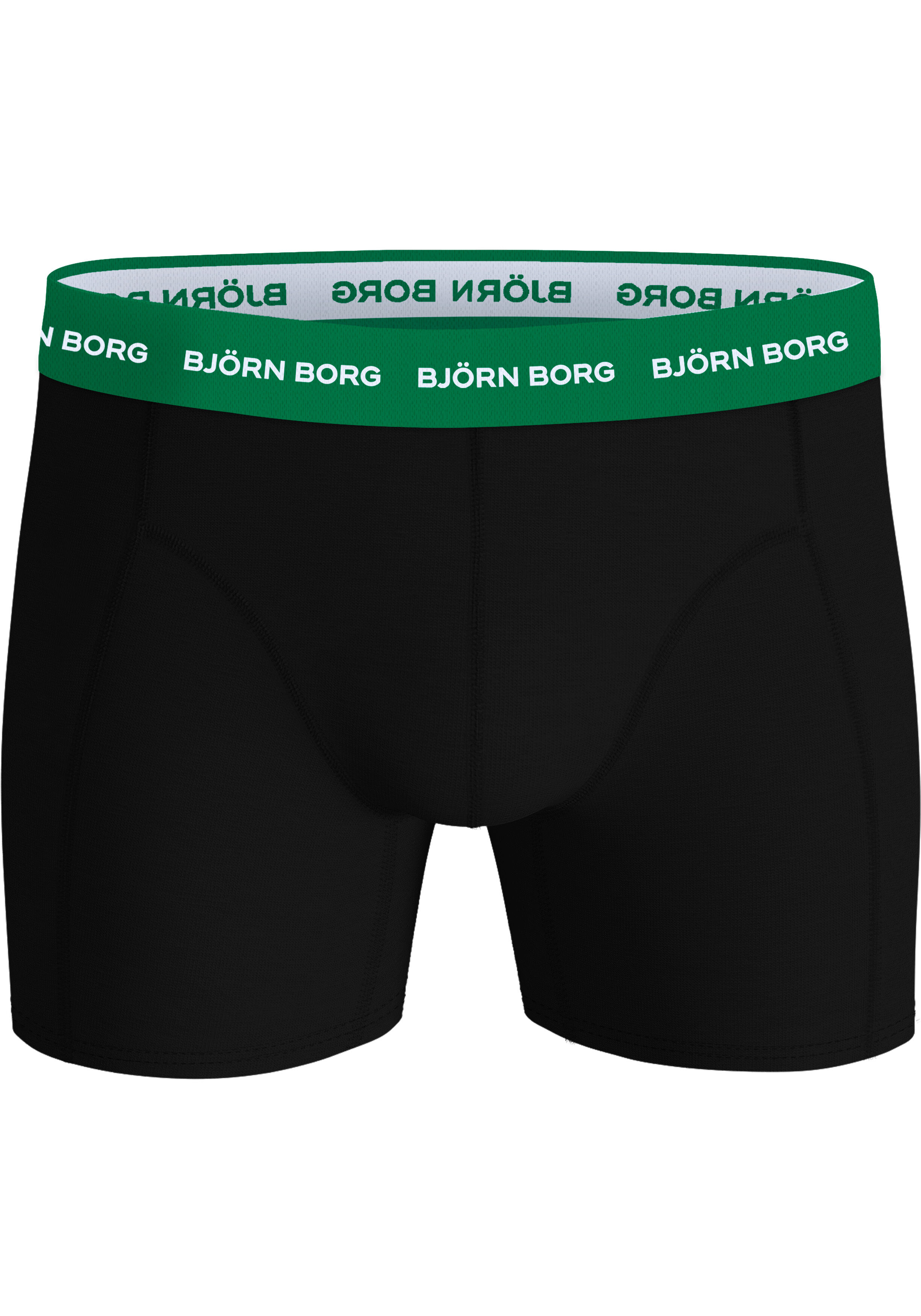 Bjorn Borg Cotton Stretch boxers, heren boxers normale lengte (3-pack), zwart, citroenen print en zwart met groene band